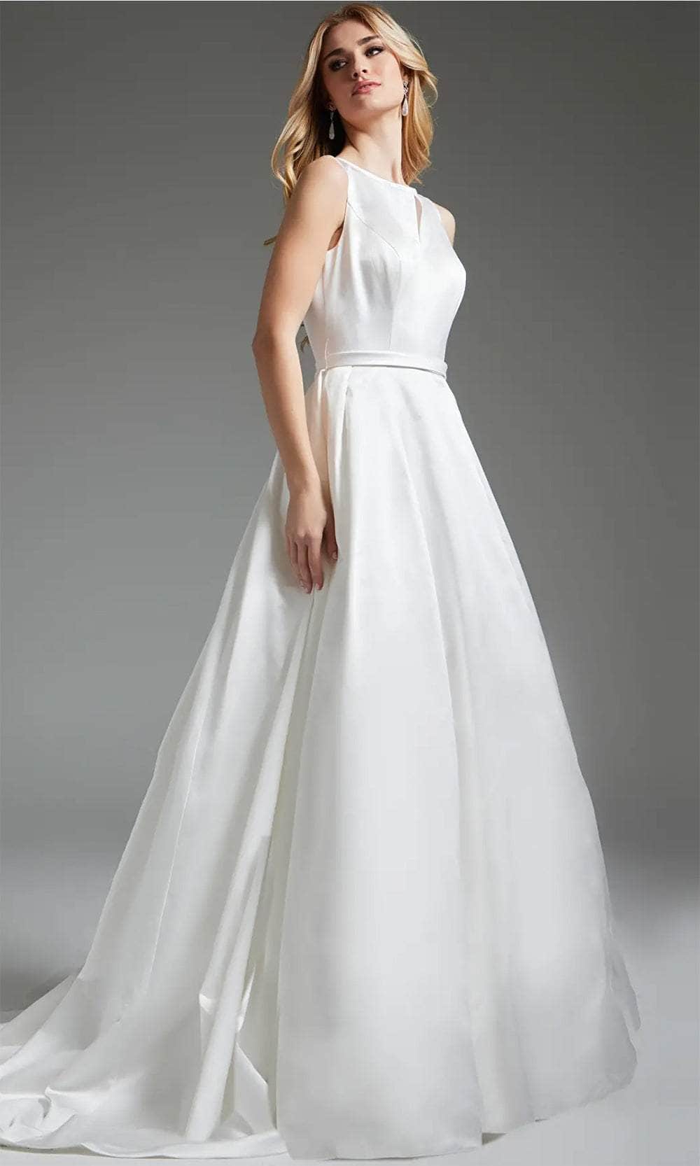 Jovani JB42319 - Jewel Neck Front Keyhole Bridal Gown - detail view
