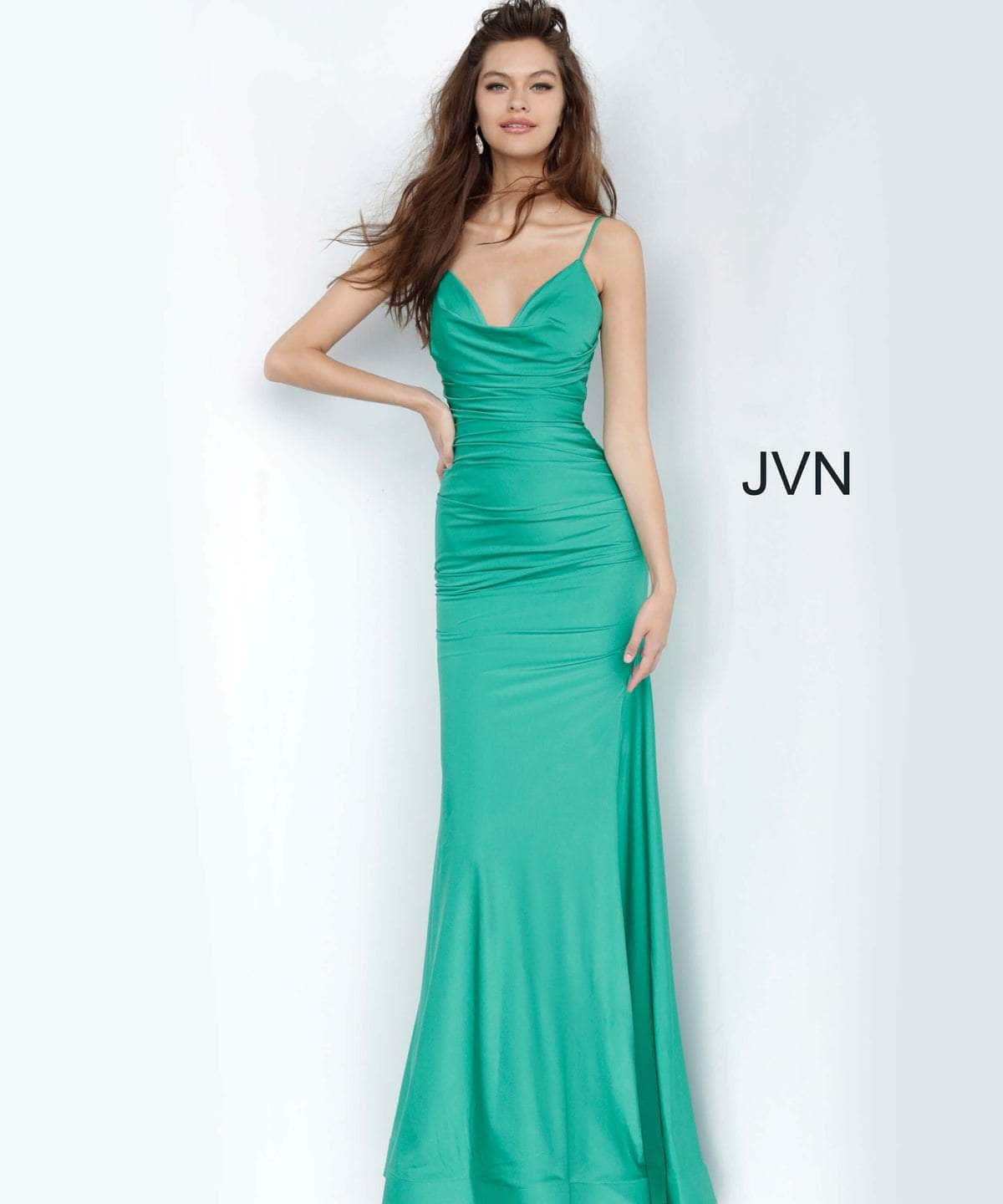 Jovani JVN00968ASC - Ruched Bodice Trumpet Prom Dress - designer prom dress at Silhouette Dresses