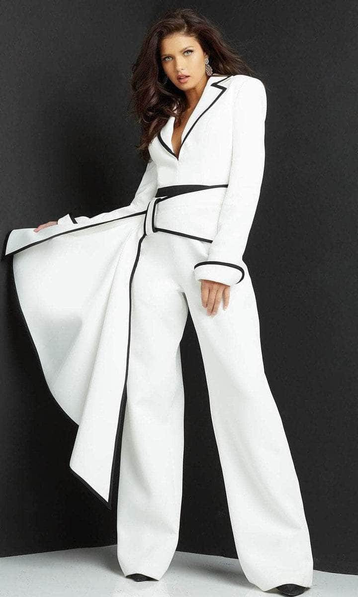 Jovani - Long Sleeve Scuba Jumpsuit 06917SC - designer formal jumpsuit at Silhouette Dresses
