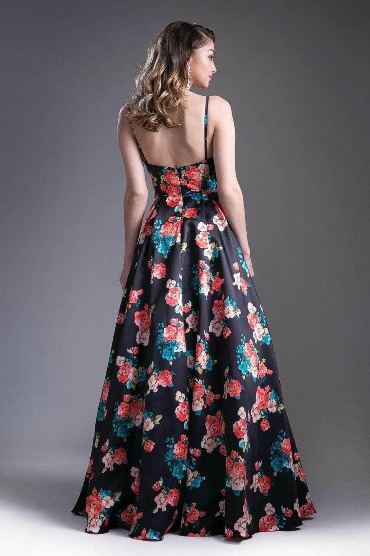 Ladivine 13103 - Sweetheart Neck Evening Gown with Floral Pleats Evening Dress