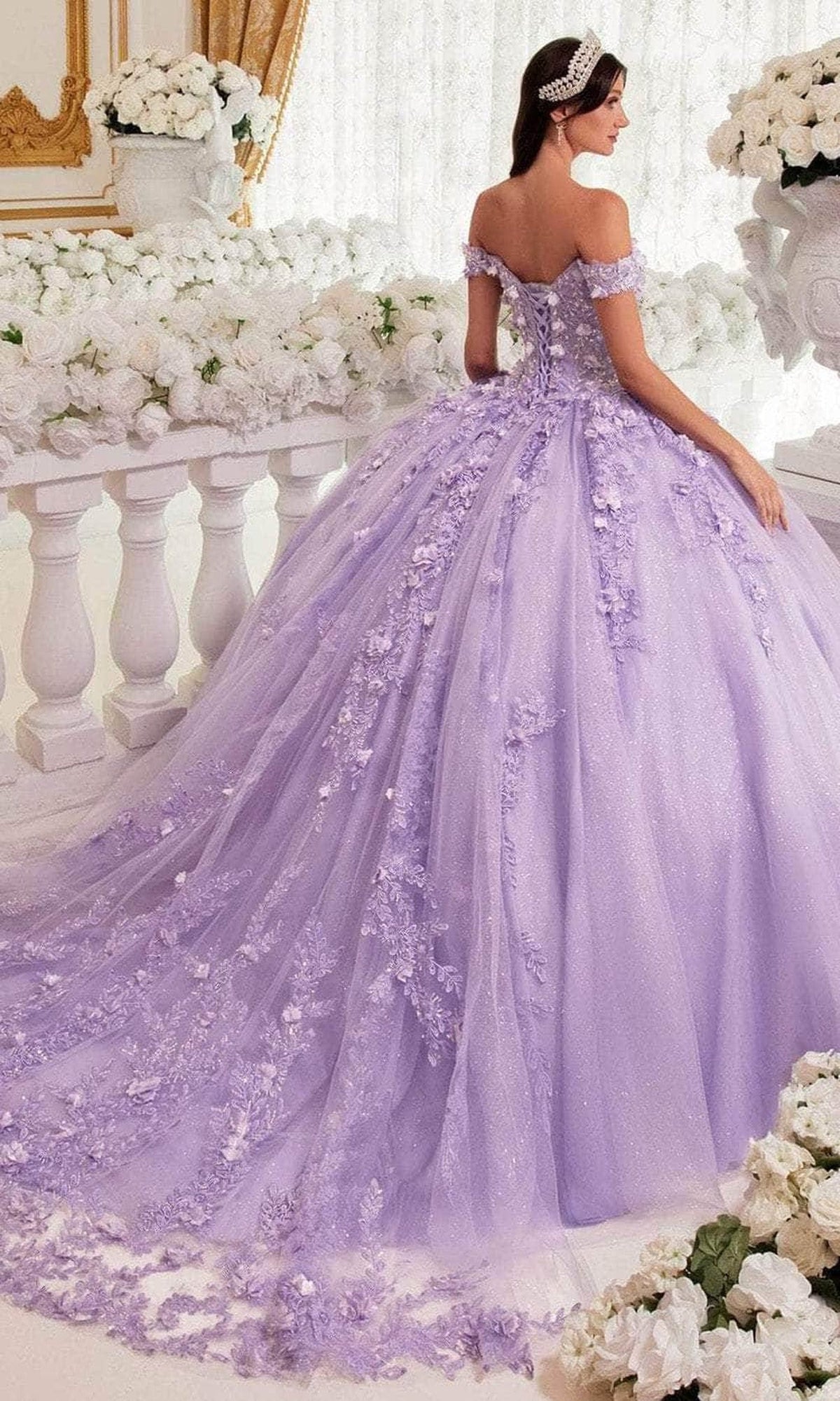 Ladivine 15717 - Floral Accented Ballgown