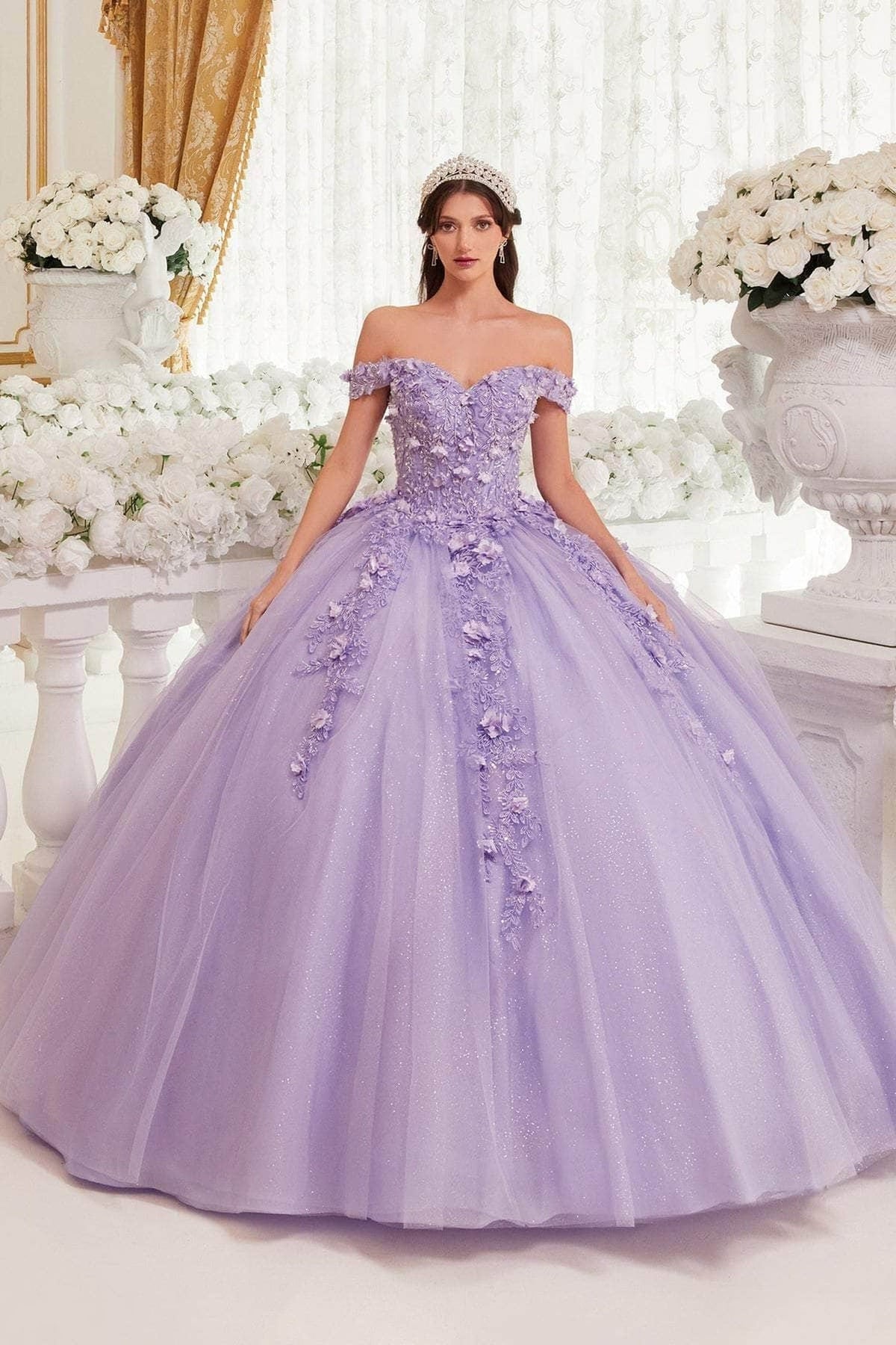 Ladivine 15717 - Floral Accented Ballgown