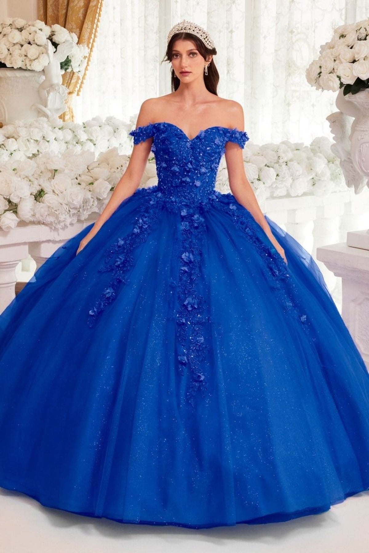 Ladivine 15717 - Floral Accented Ballgown