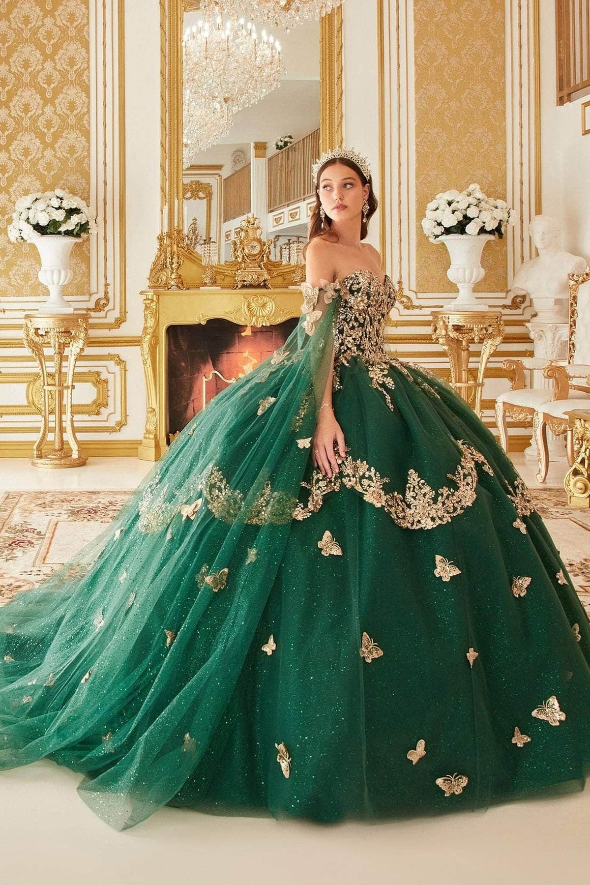 Ladivine 15721 - 3D Butterfly Ballgown