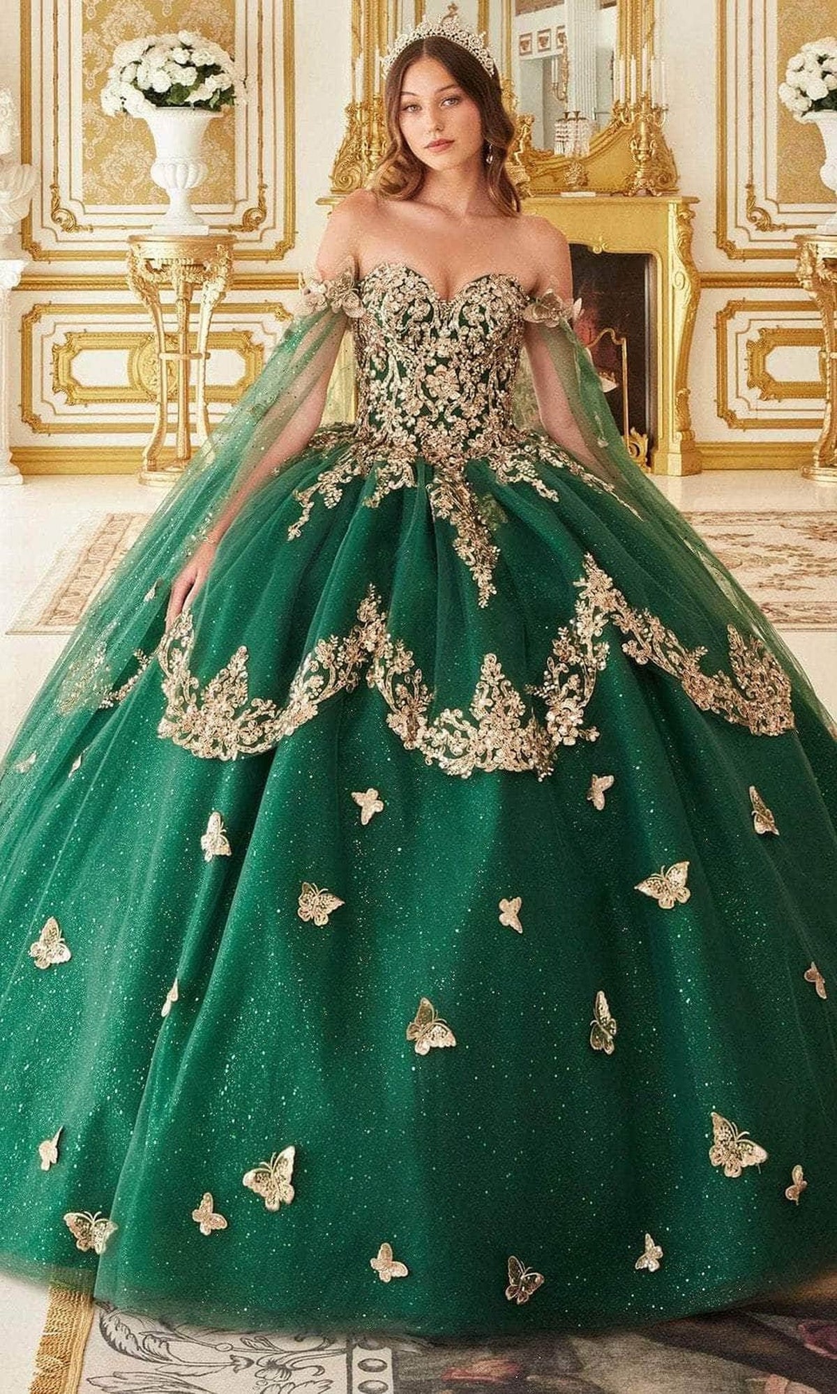 Ladivine 15721 - 3D Butterfly Ballgown