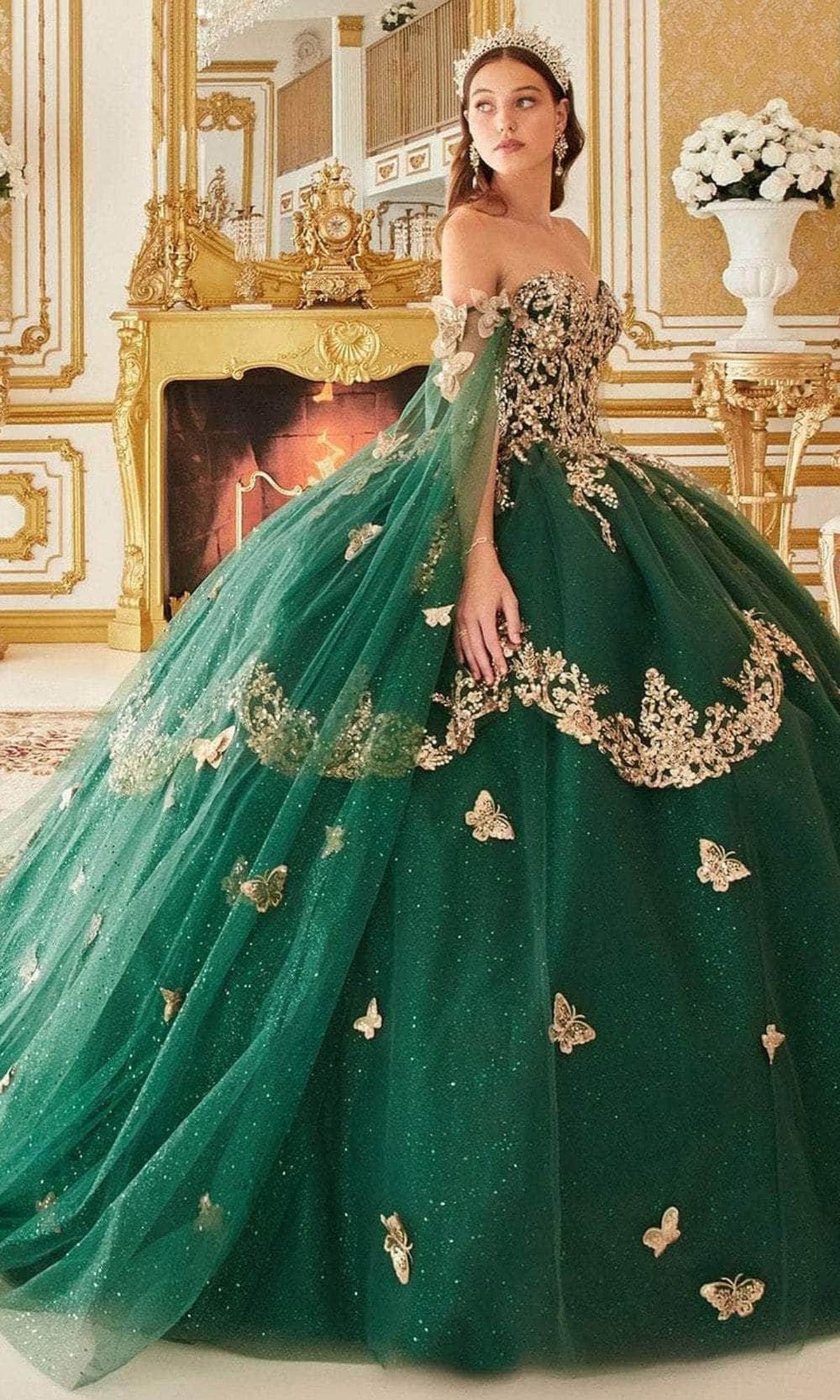 Ladivine 15721 - 3D Butterfly Ballgown