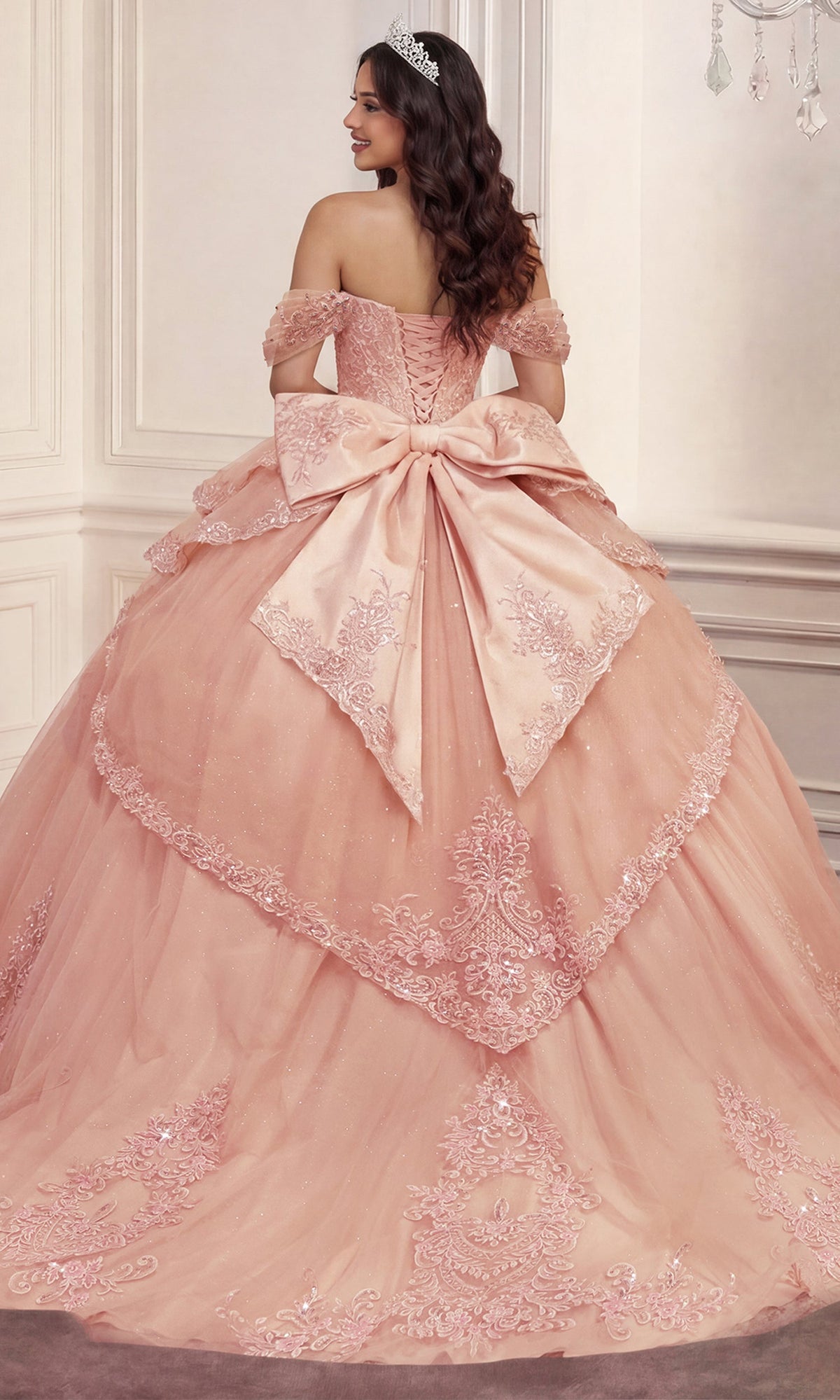 Ladivine 15729 Off Shoulder Embroidered Quinceanera Dress