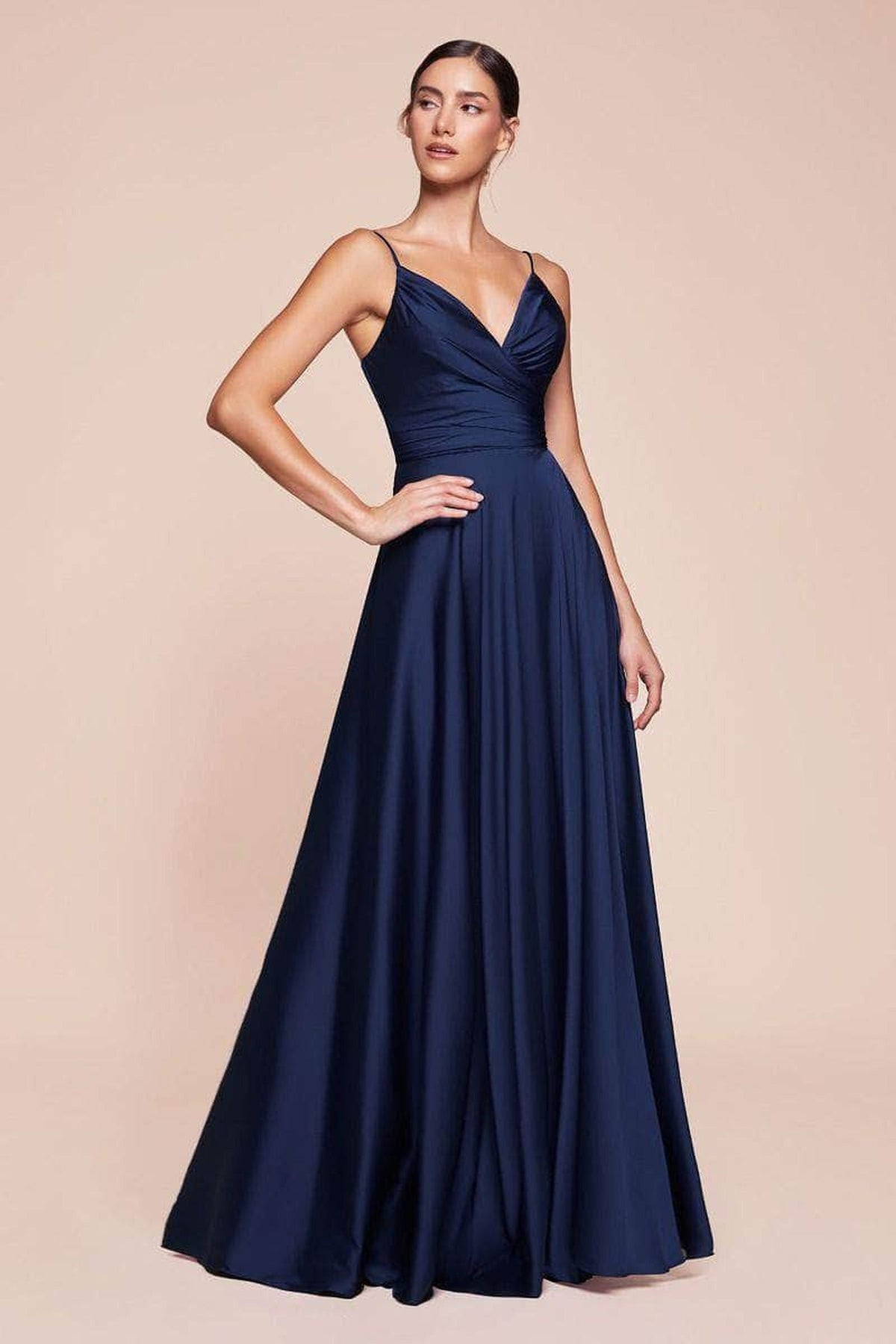 Ladivine 7485 - Soft Satin A-Line Gown