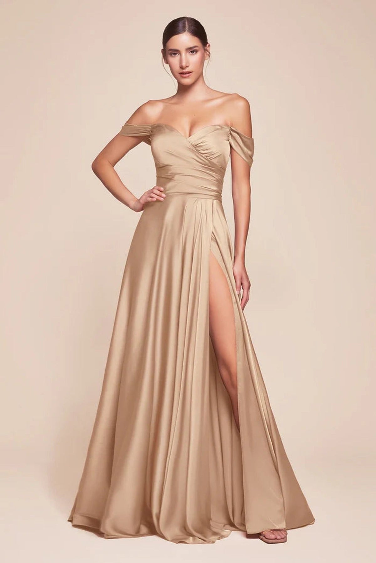 Ladivine 7493 - Sweetheart Satin Evening Gown
