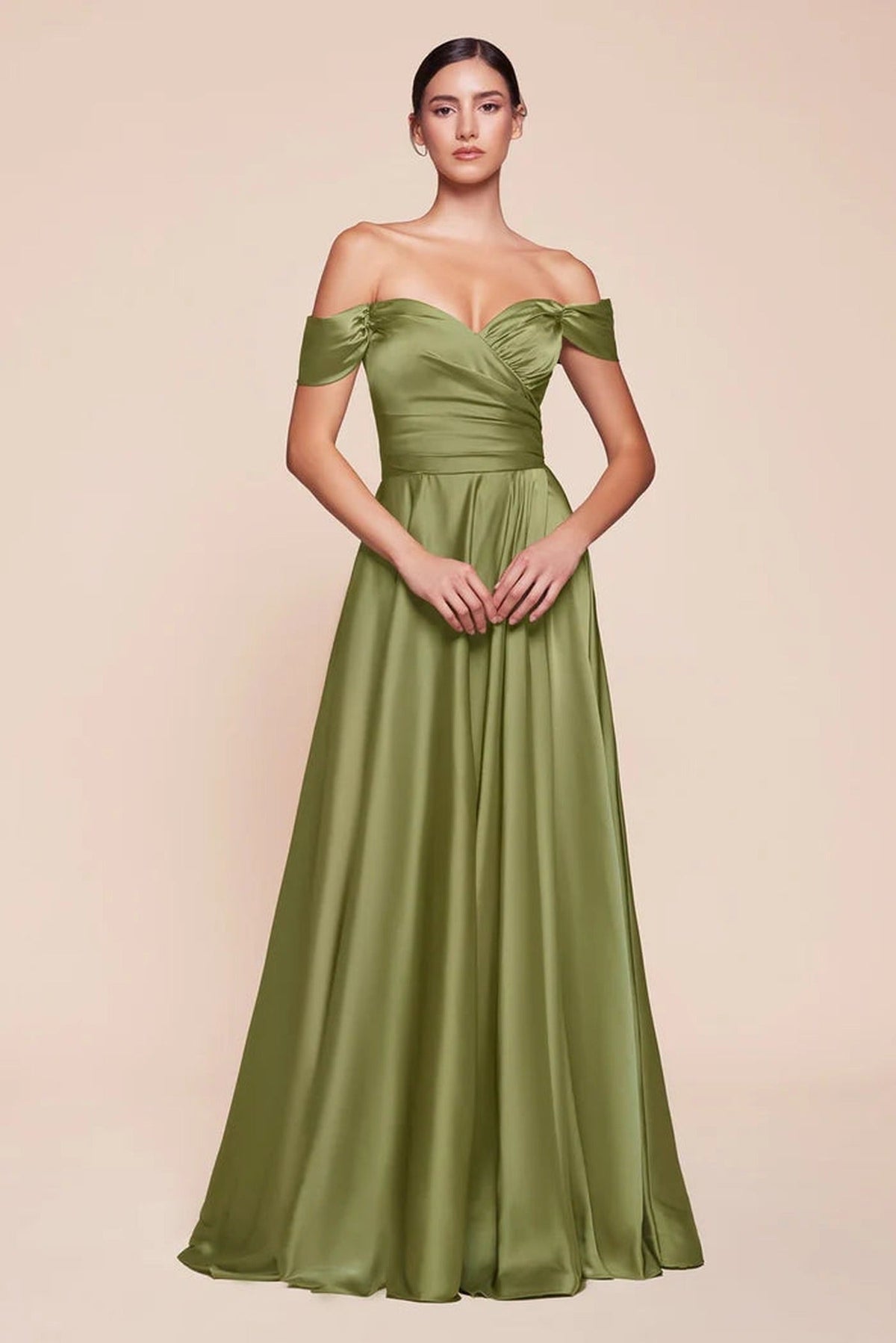 Ladivine 7493 - Sweetheart Satin Evening Gown