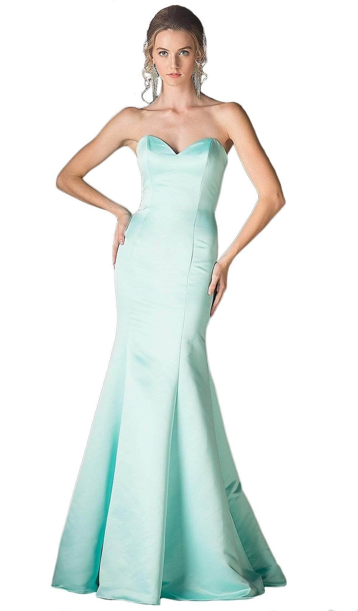 Cinderella Divine 8792 - Strapless Seamed Prom Gown