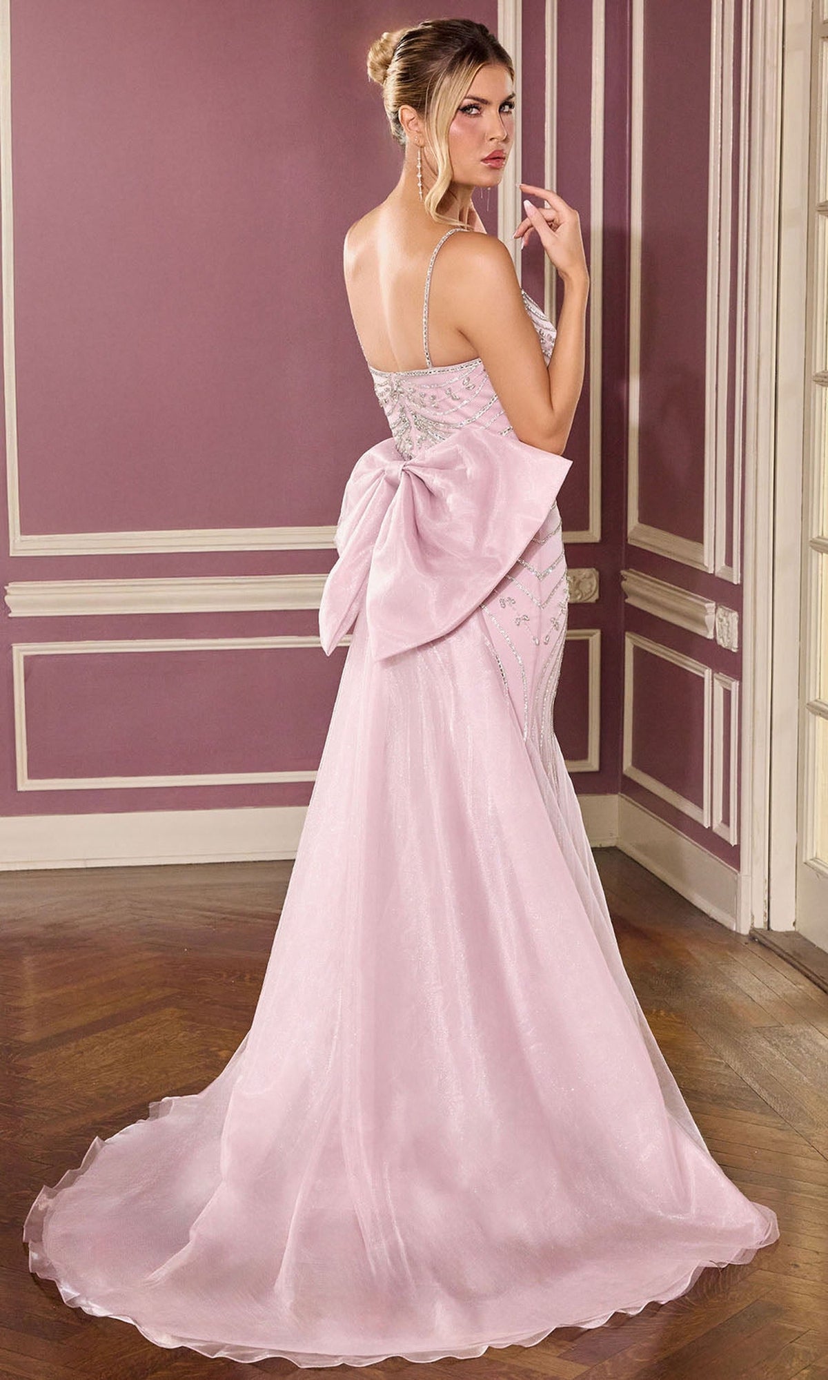 Ladivine CB167 - Beaded Modified Scoop Neck Mermaid Gown