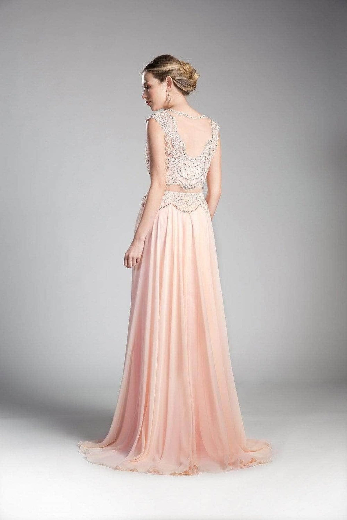 Ladivine CD0113 - Adorned Illusion Bateau A-line Dress