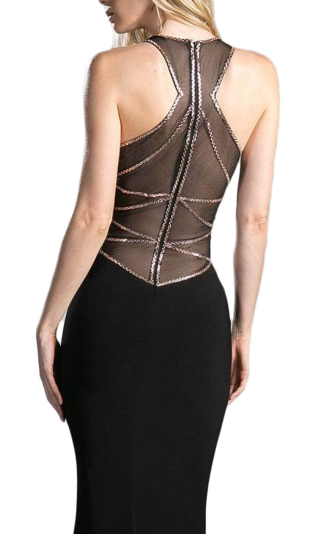 Ladivine CD0116 - Sleeveless Illusion Beaded Sheath Long Gown