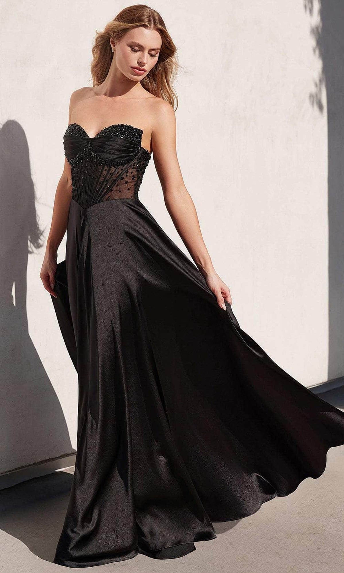 Ladivine CD297 - Pleated Sweetheart Evening Dress