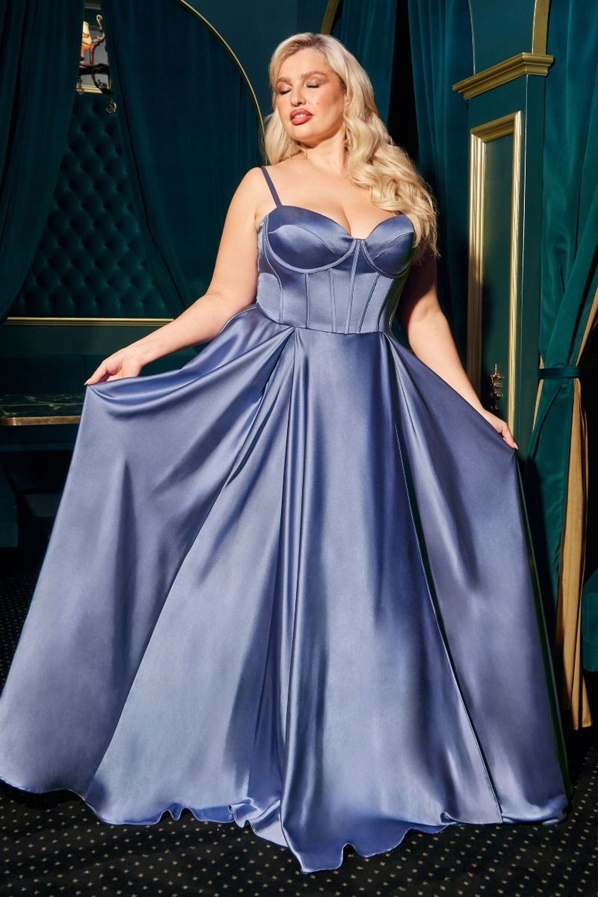 Ladivine CD337C - Fitted Corset Evening Dress