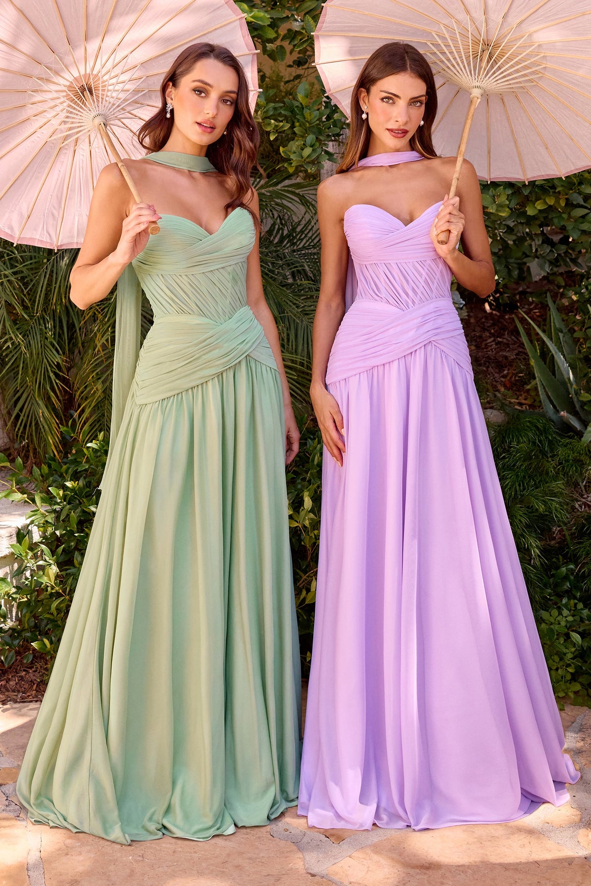 Ladivine CD395 Pleated Strapless Dress