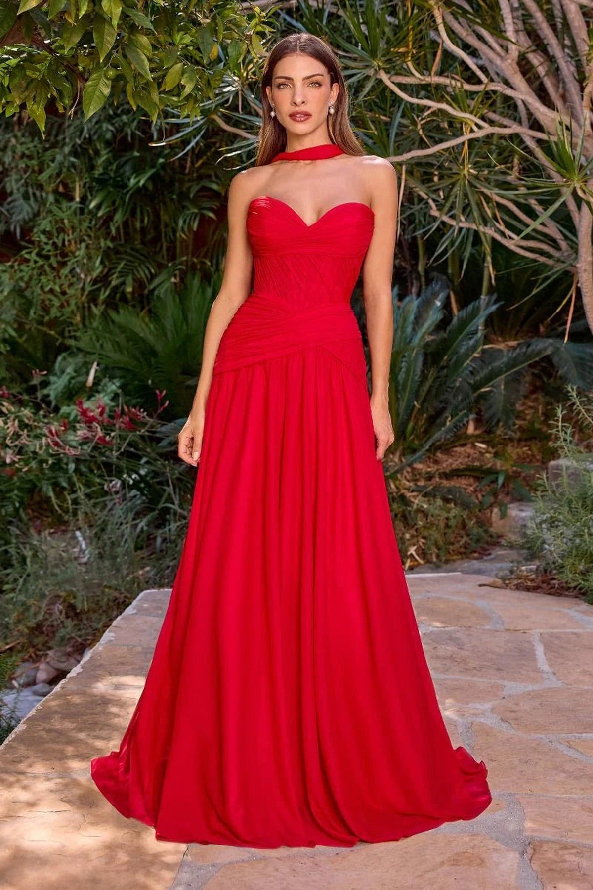 Ladivine CD395 Pleated Strapless Dress