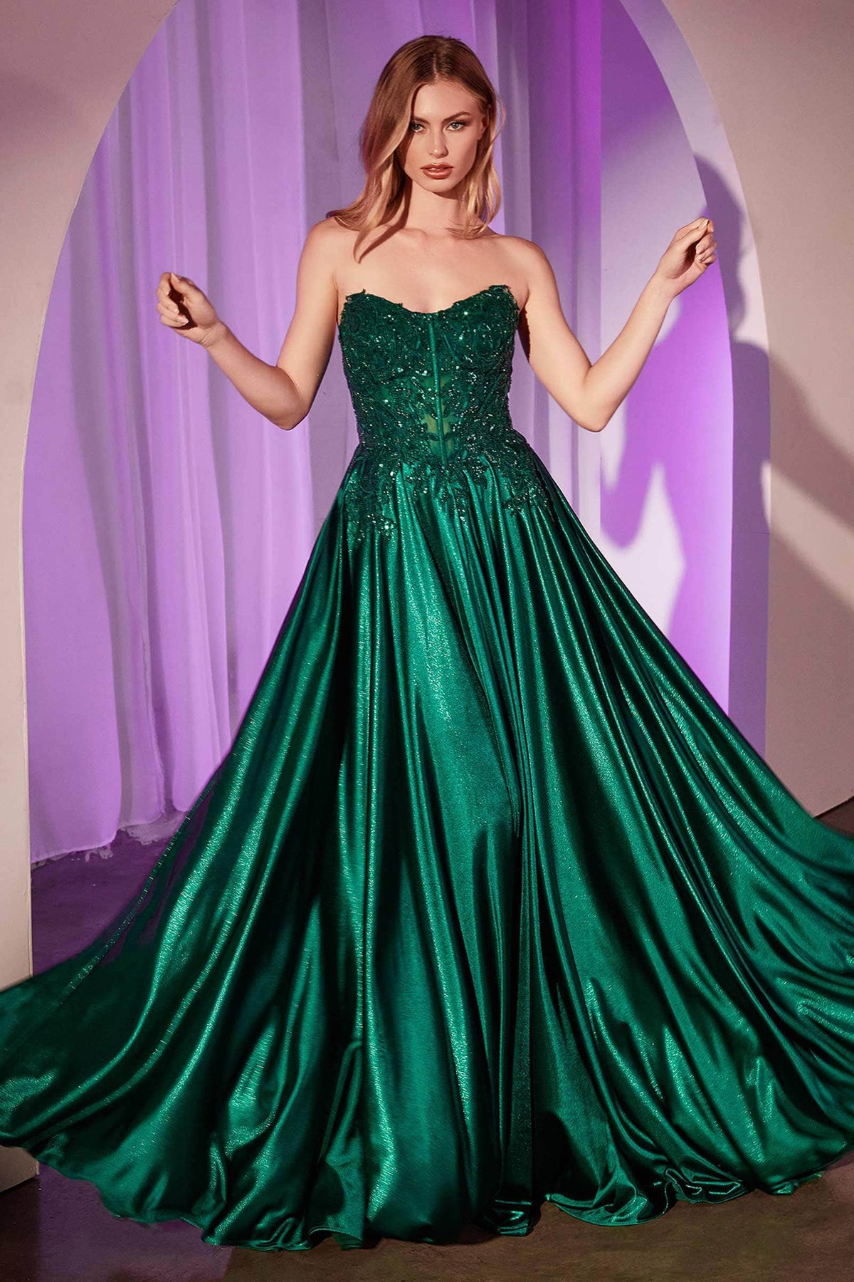 Ladivine CDS525 - Sweetheart Embellished Evening Dress