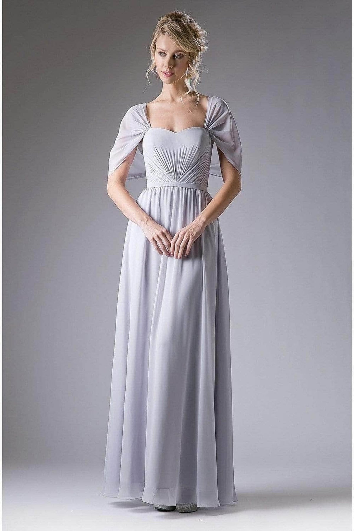 Ladivine CH532 - Semi-Sweetheart Dress With Cape Detail