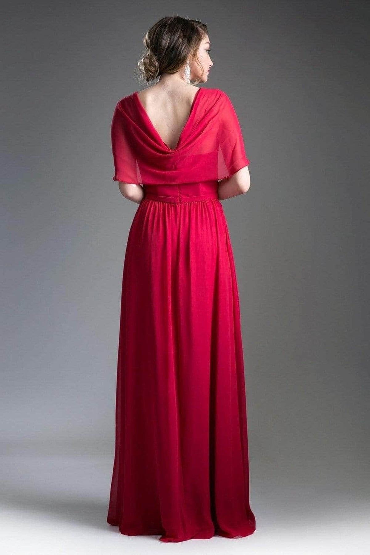 Ladivine CH532 - Semi-Sweetheart Dress With Cape Detail