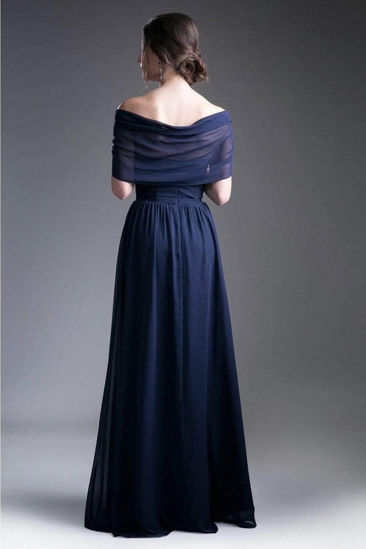 Ladivine CH532 - Semi-Sweetheart Dress With Cape Detail