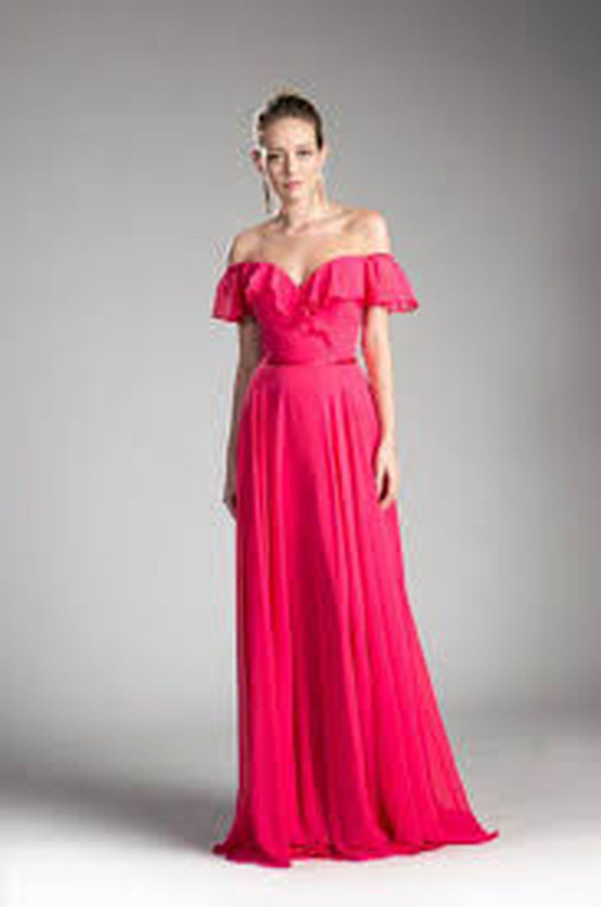 Ladivine CJ246 - Off-Shoulder Ruffles Bridesmaid Dress
