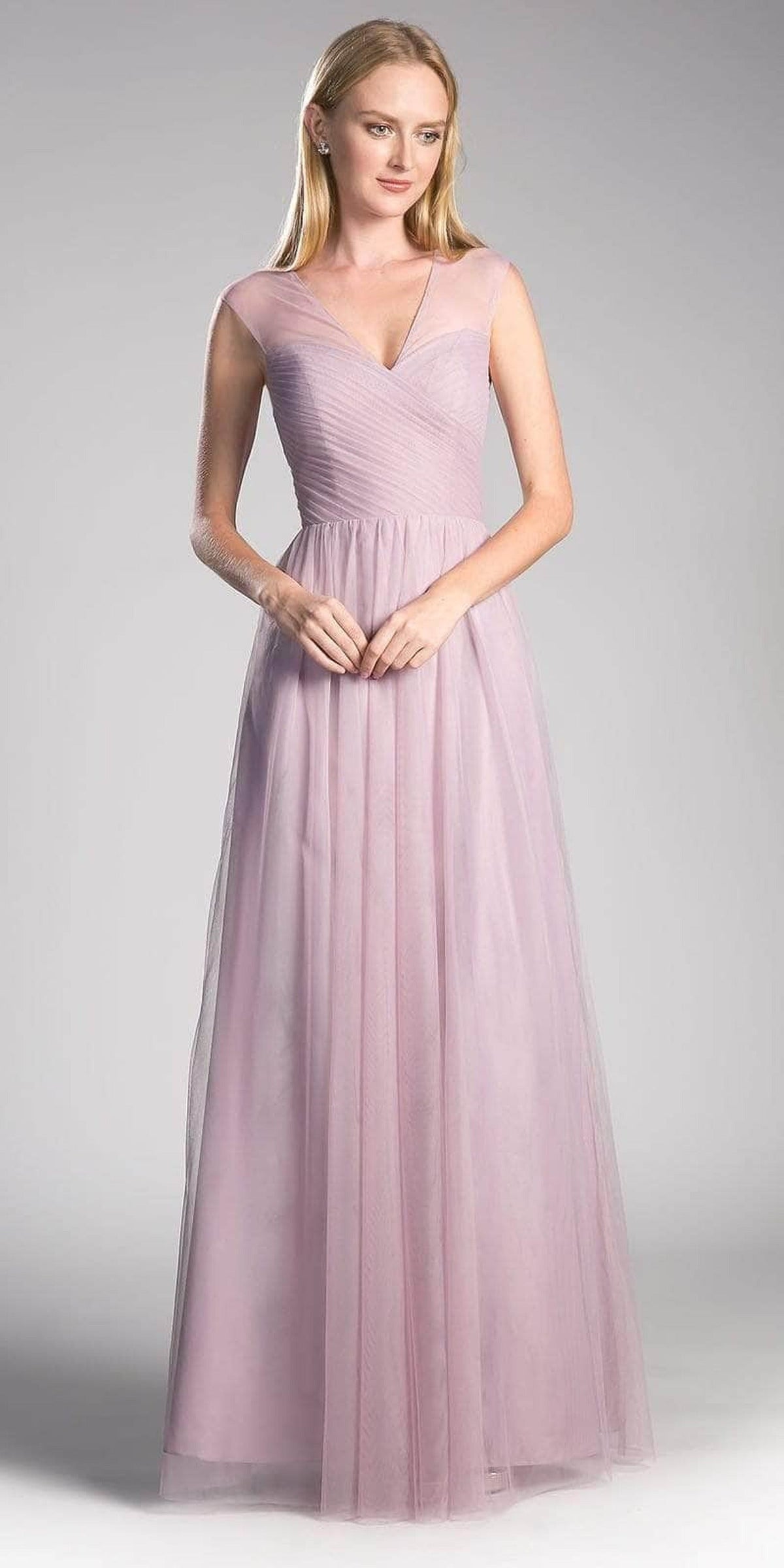 Ladivine ET320 - Pleated Top A-Line Gown