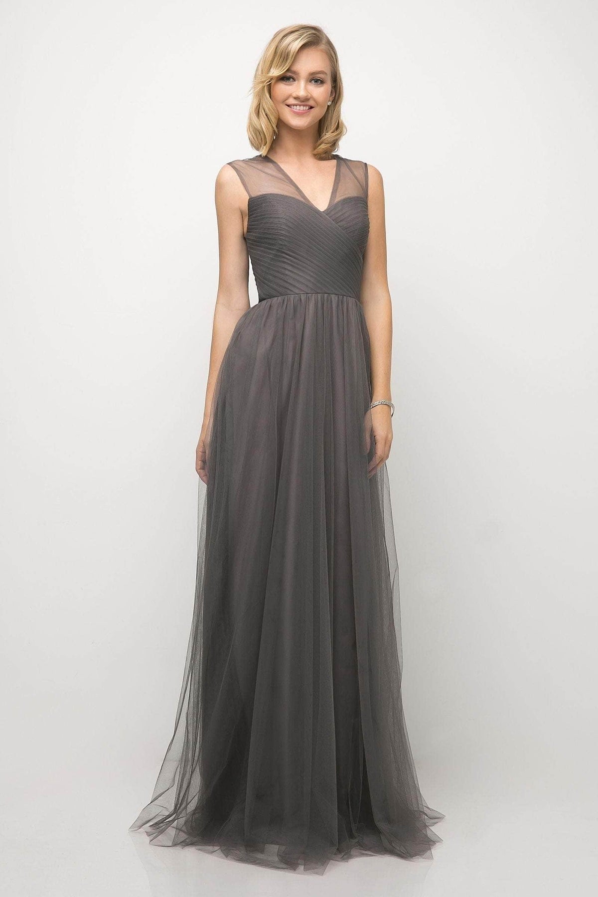 Ladivine ET320 - Pleated Top A-Line Gown