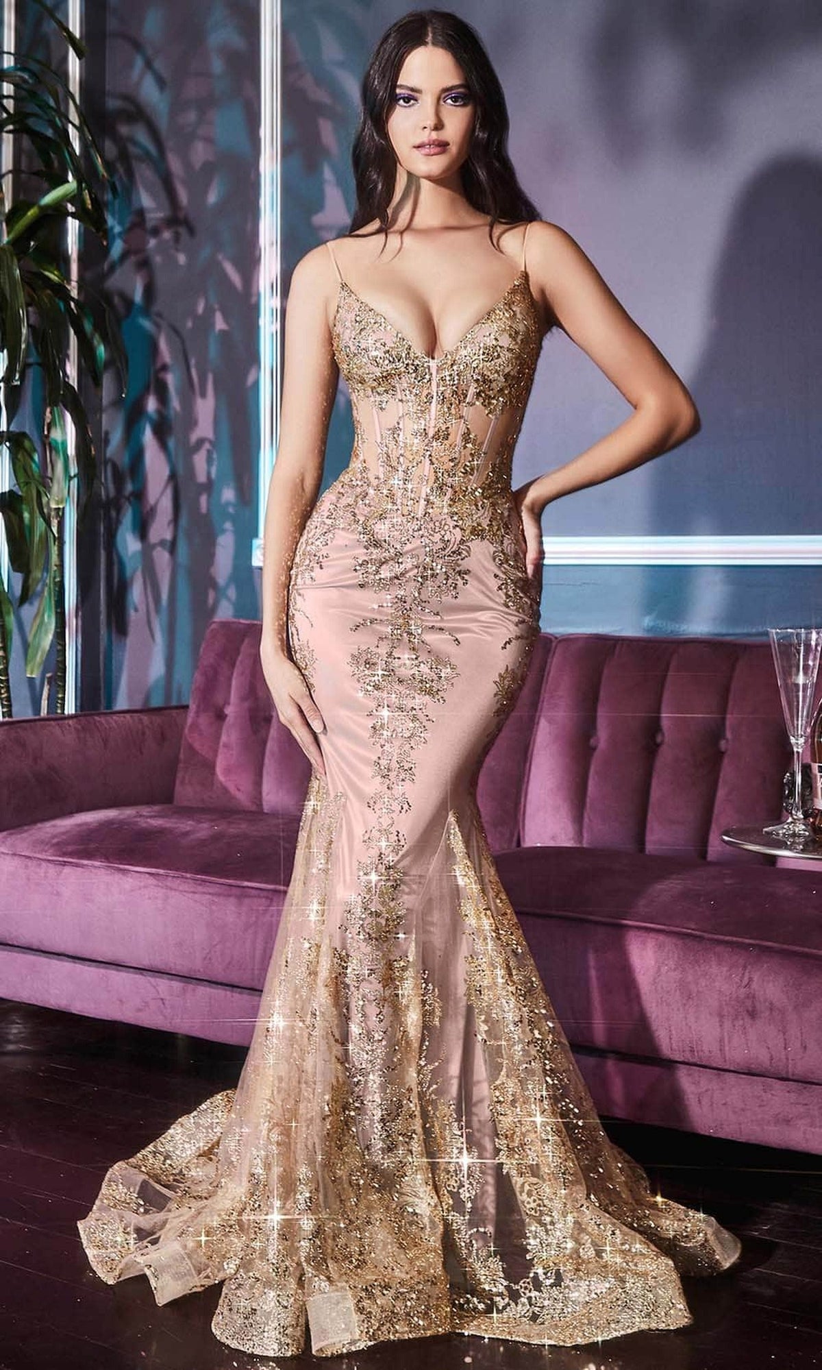 Ladivine J810 - Shimmer Corset Bodice Junior Prom Gown