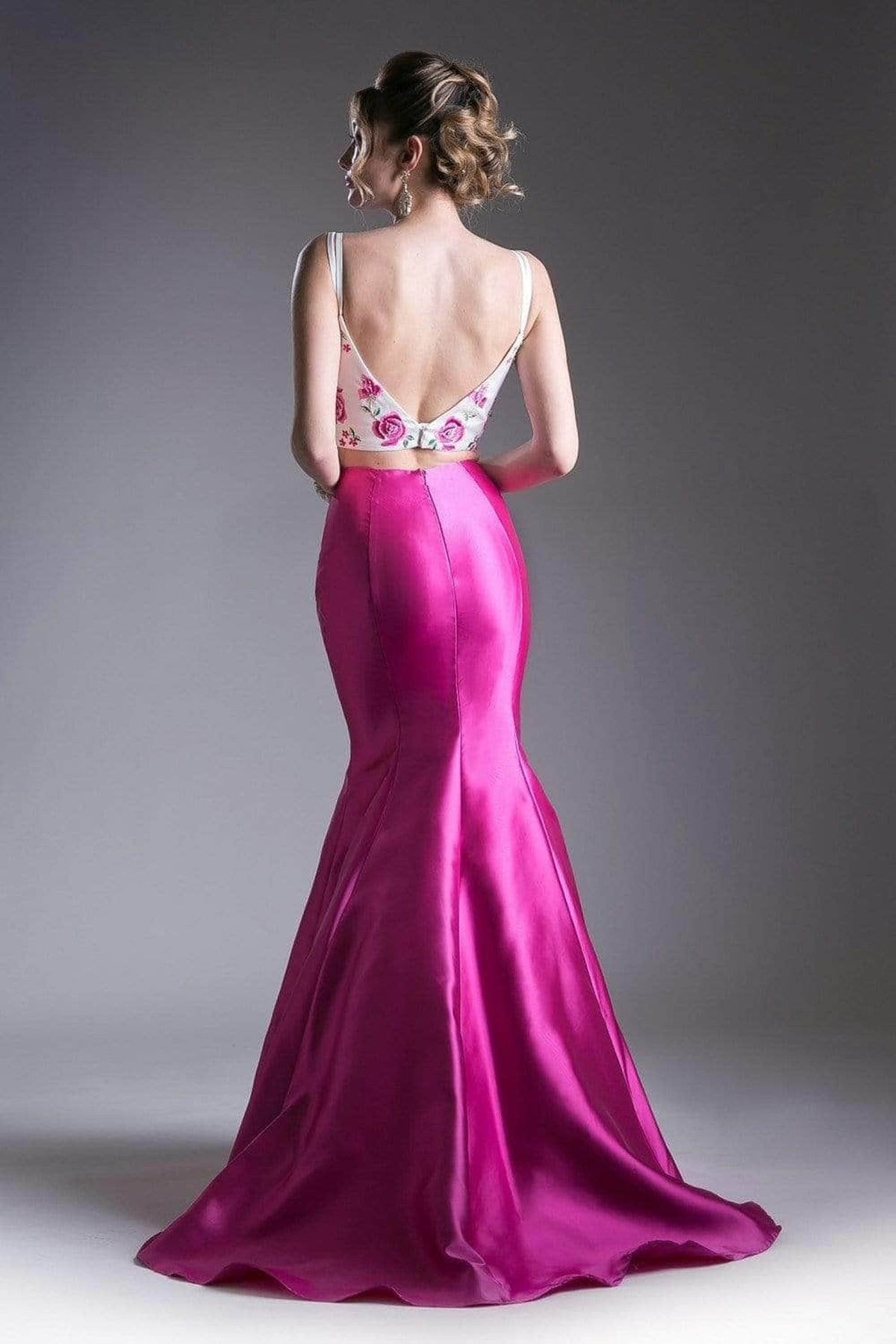 Ladivine KC1737 - Floral Two Piece Mermaid Gown