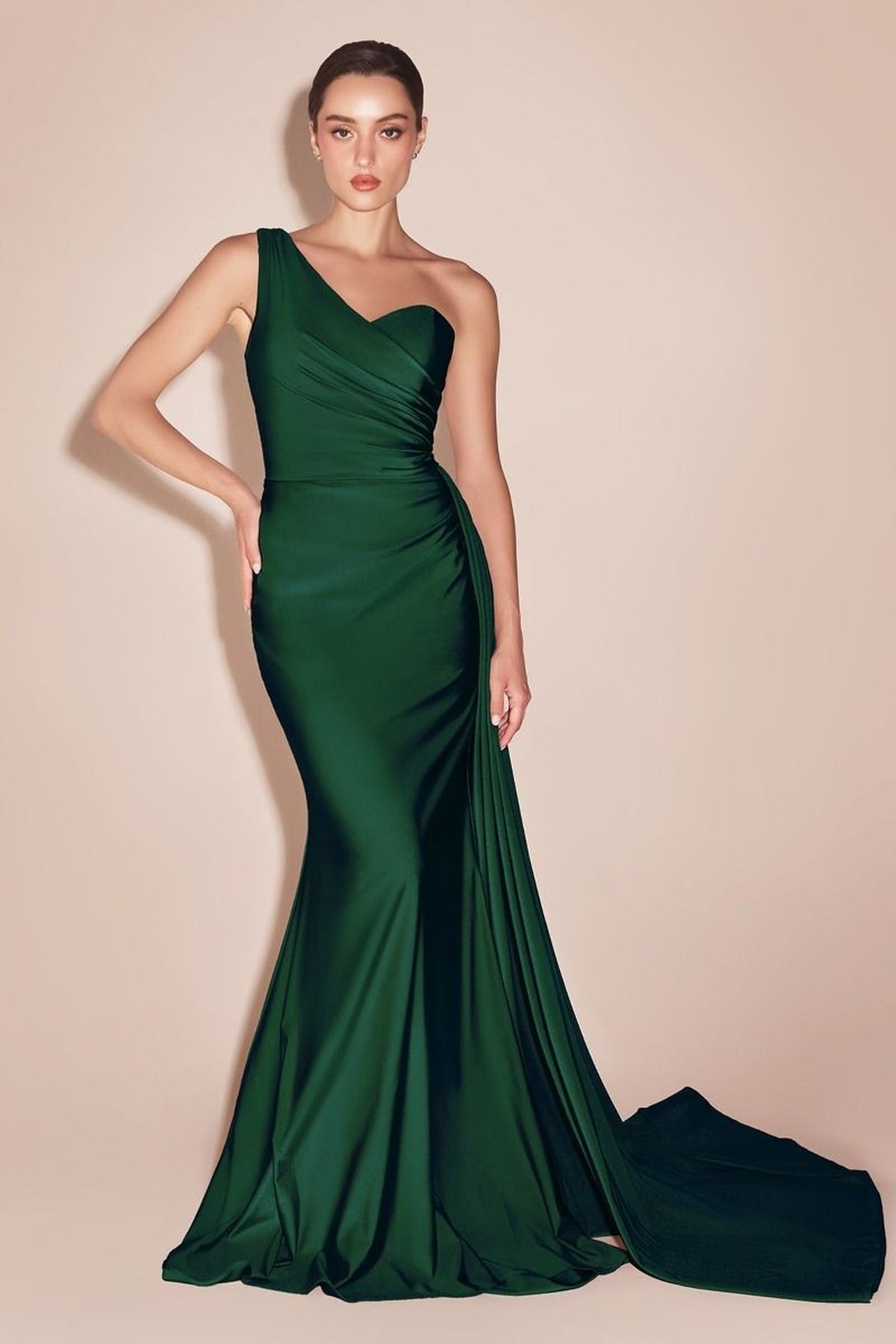 Ladivine PT004C - Asymmetrical Sheath Evening Dress