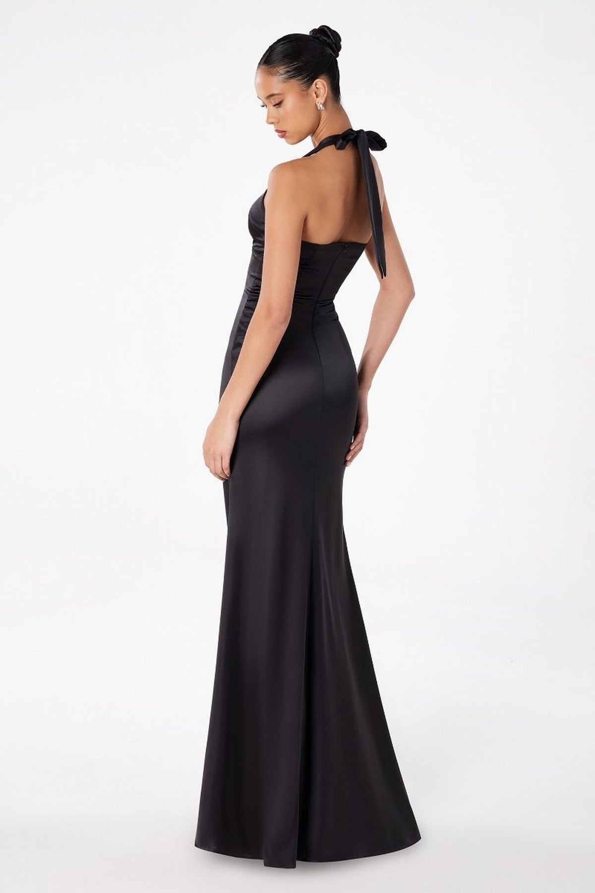 Ladivine T2001 - Halter Empire Satin Prom Dress