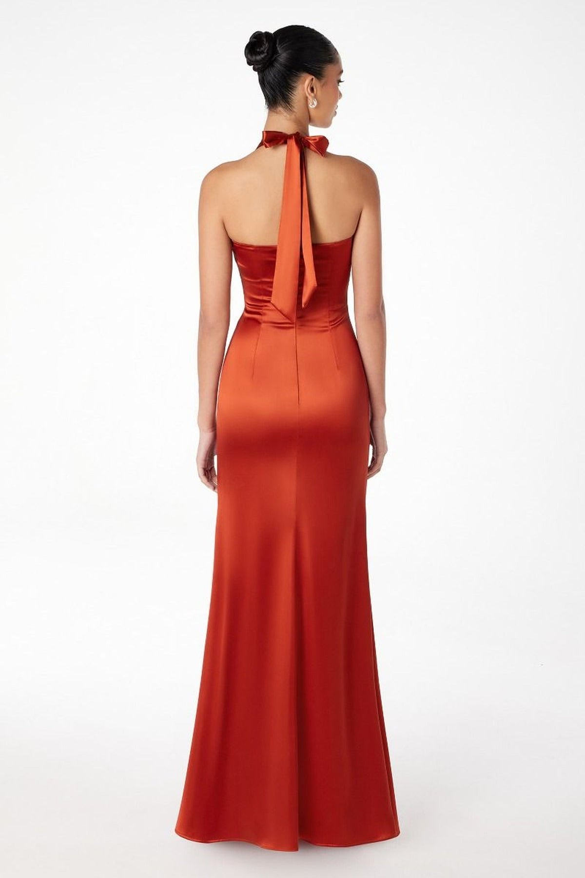 Ladivine T2001 - Halter Empire Satin Prom Dress