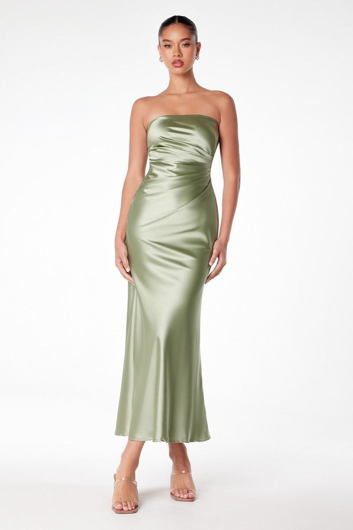 Ladivine T2006 - Shiny Strapless Back Cutout Dress