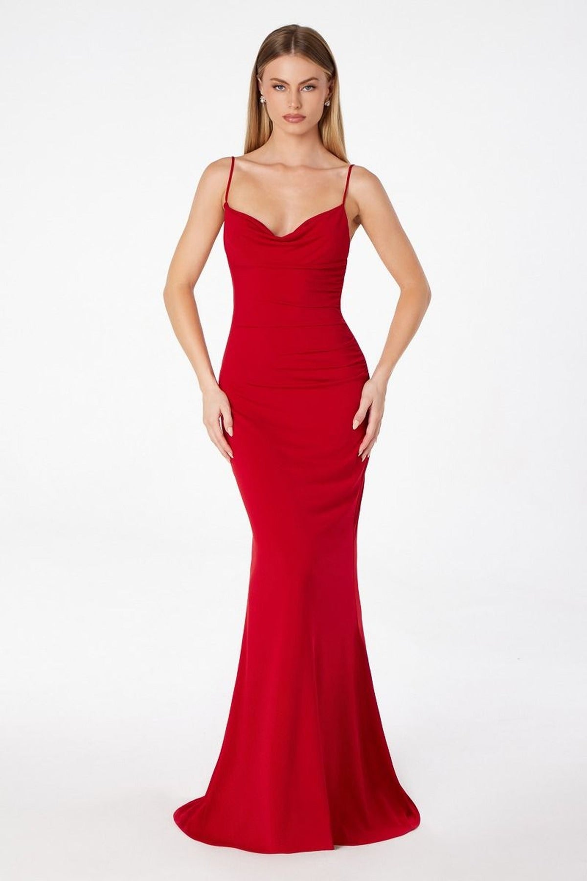 Ladivine T2008 - Cowl Neck Mermaid Gown