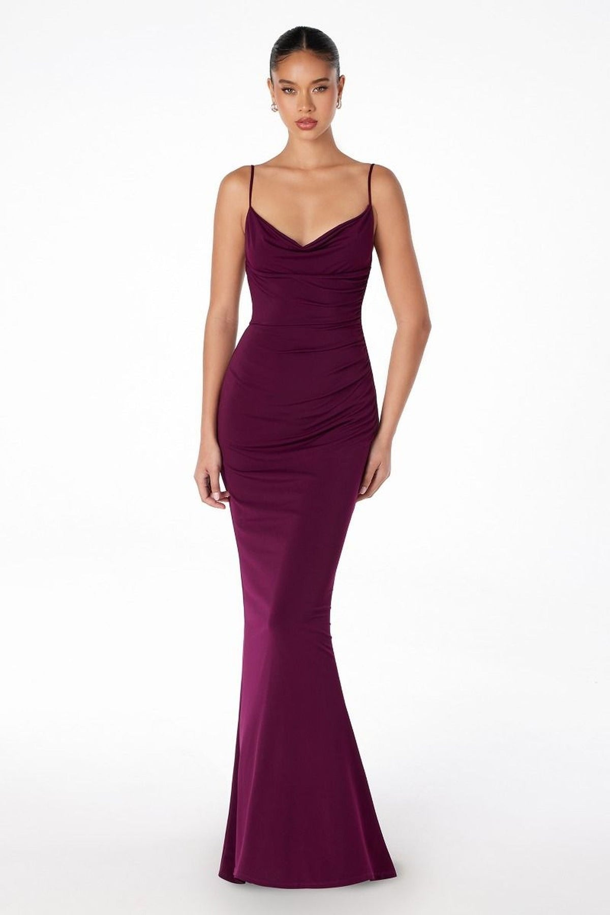 Ladivine T2008 - Cowl Neck Mermaid Gown