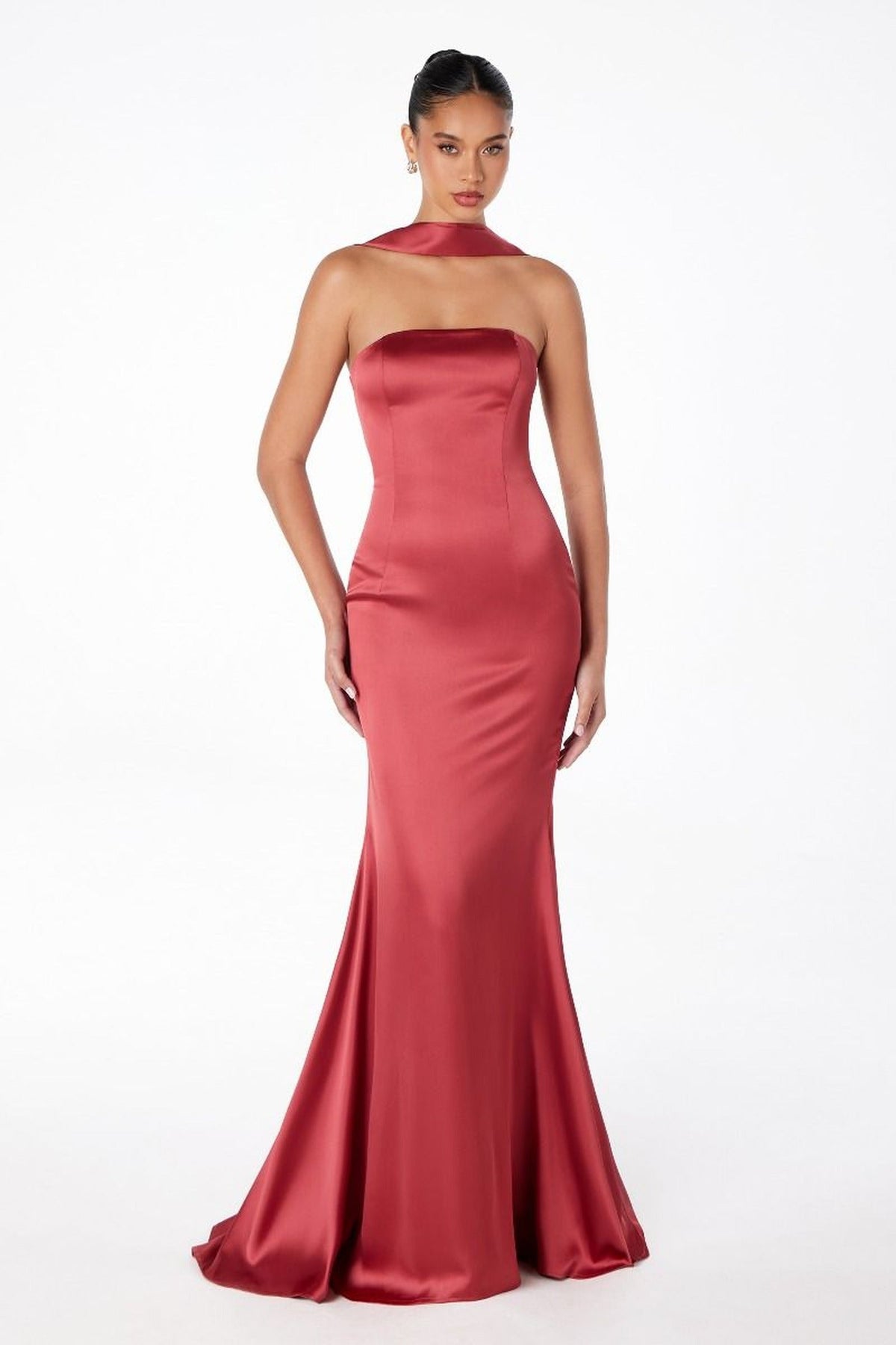 Ladivine T2012 - Strapless Satin Mermaid Gown