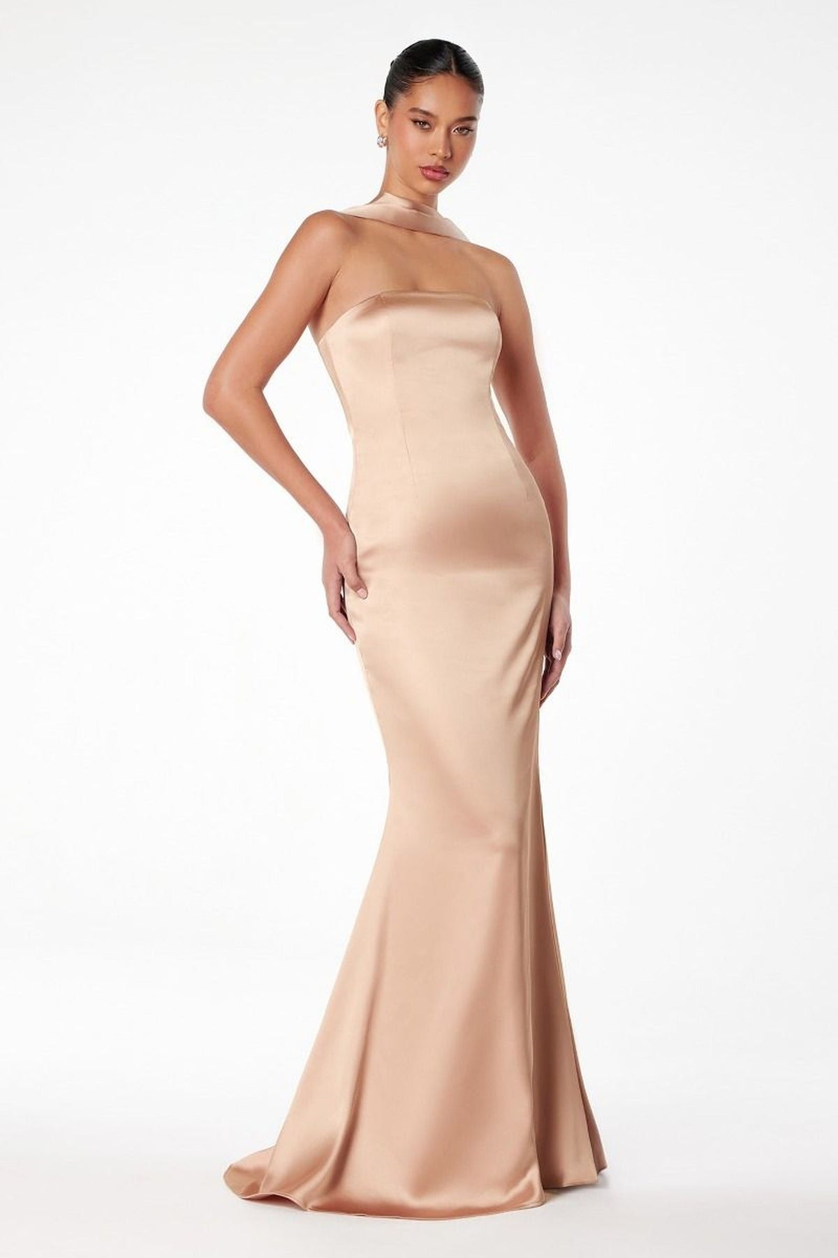 Ladivine T2012 - Strapless Satin Mermaid Gown