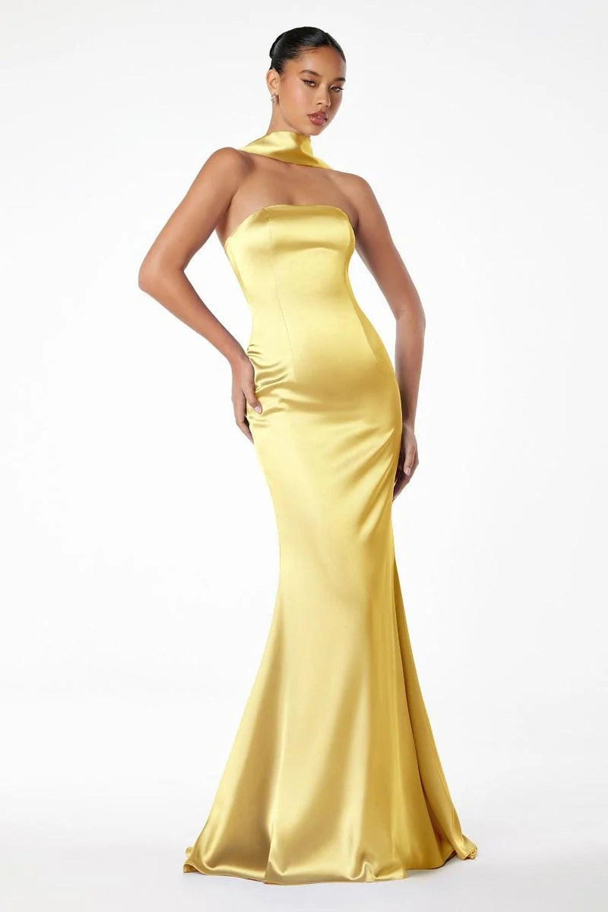 Ladivine T2012 - Strapless Satin Mermaid Gown