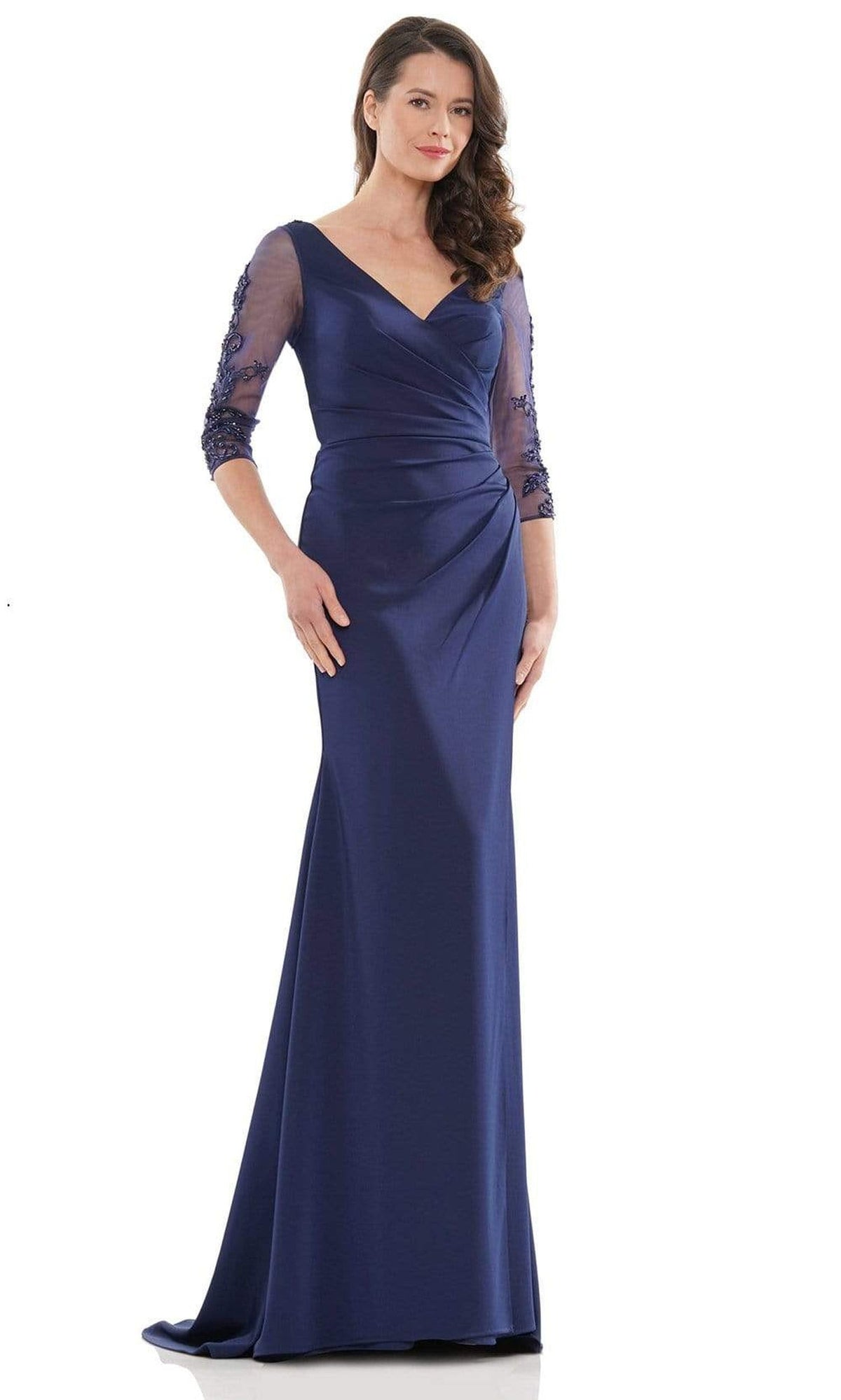 Marsoni by Colors - MV1146 Formal Pleated Bod Sheath Gown