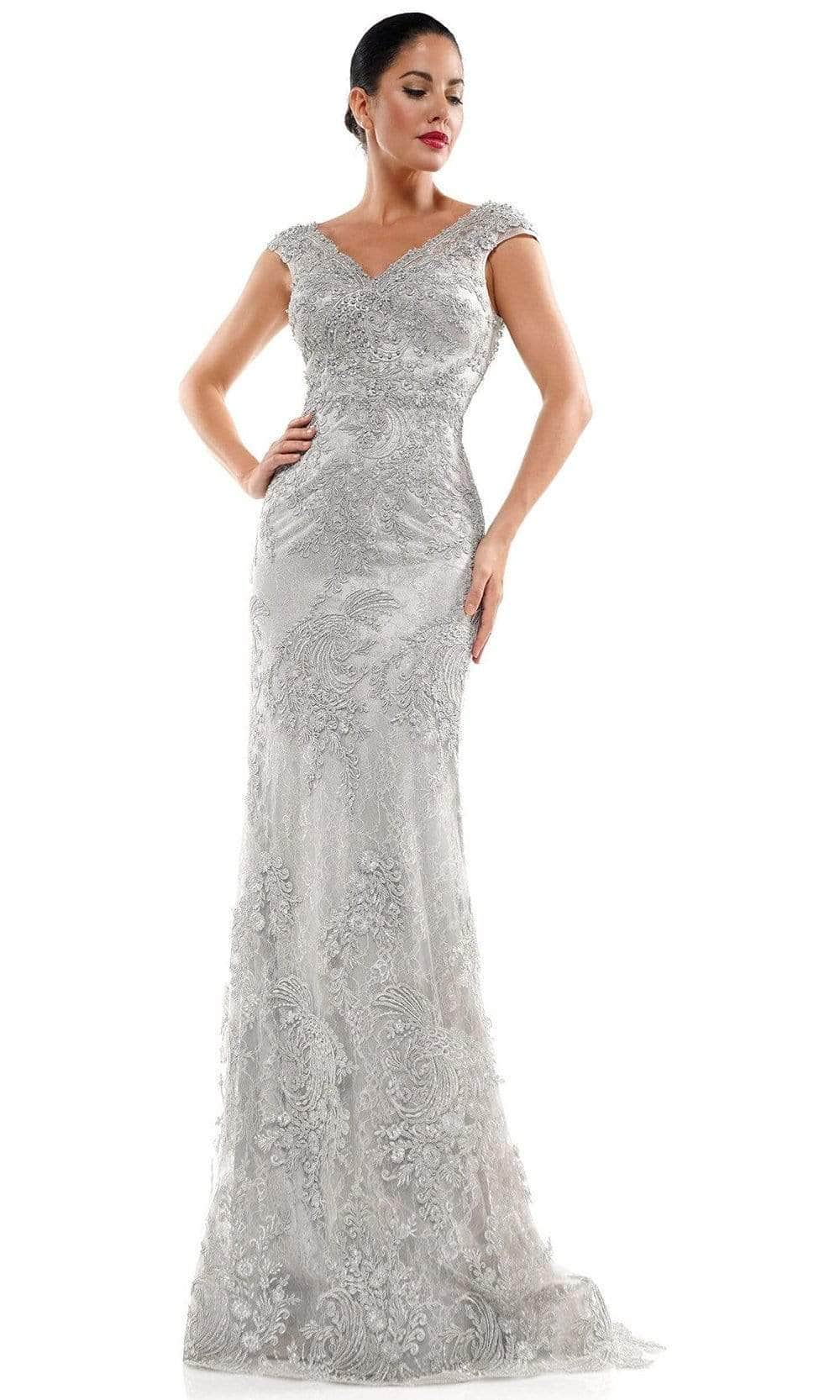 Marsoni by Colors - Cap Sleeve Lace Formal Dress MV1030 - detail view