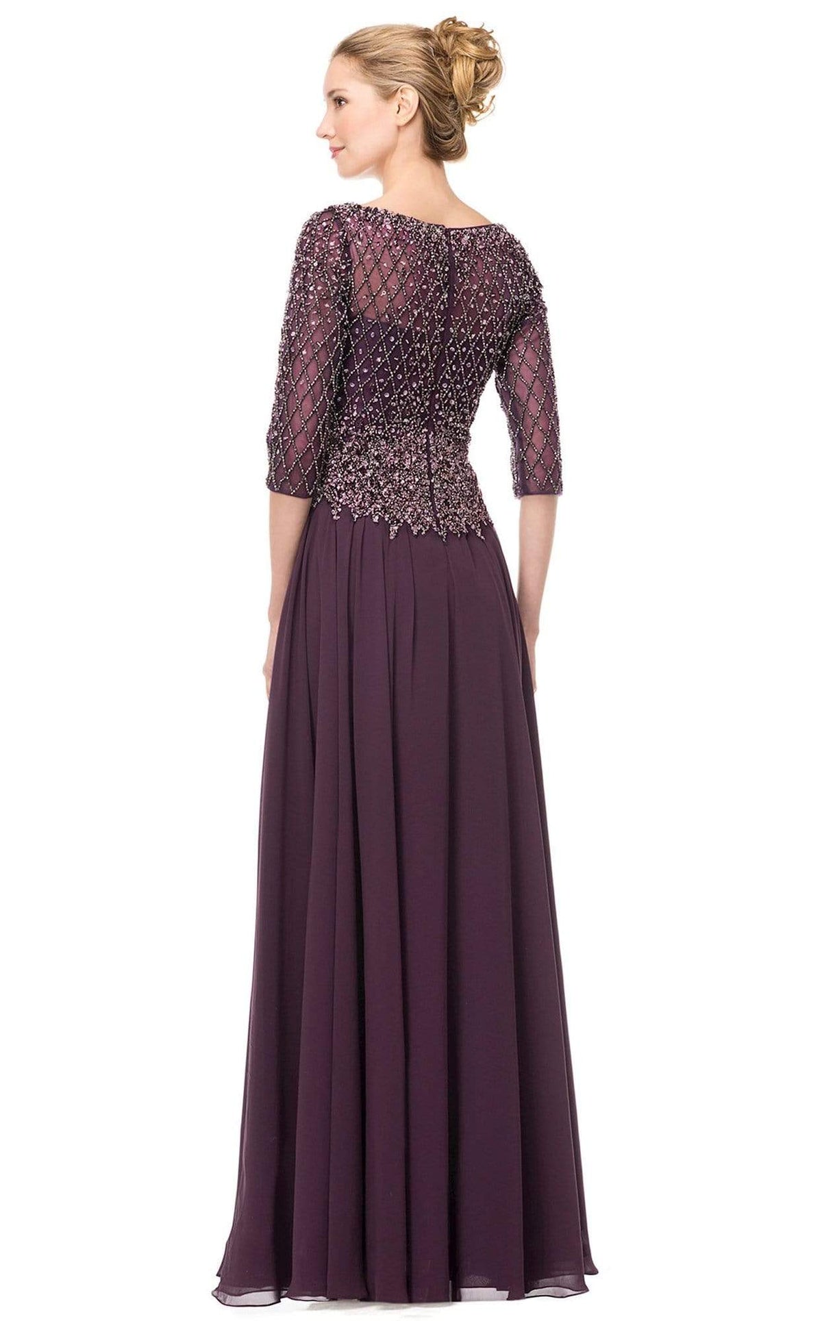 Marsoni by Colors - M165 Illusion Lattice Motif A-Line Gown - detail view