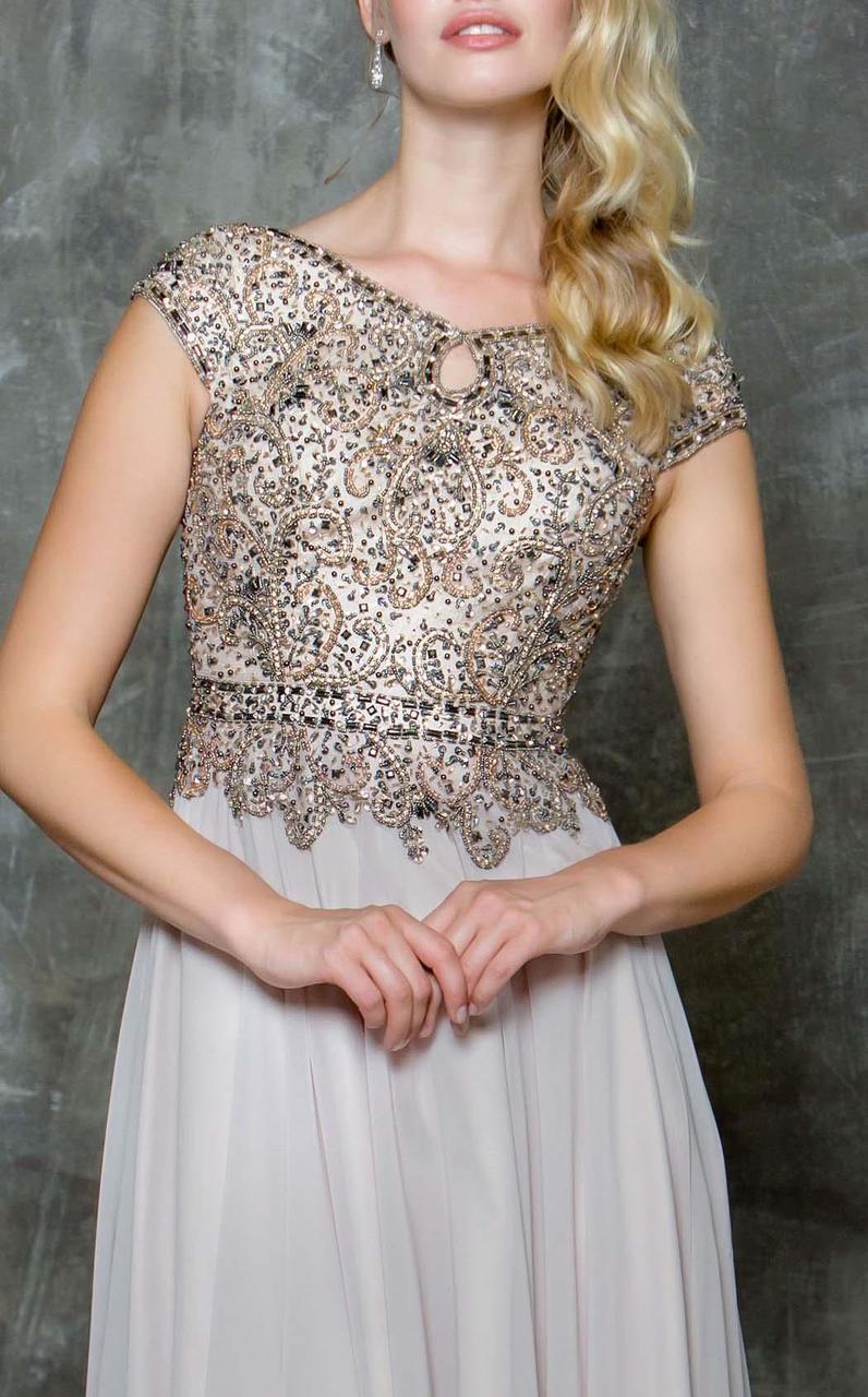 Marsoni by Colors - M173 Keyhole A-Line Chiffon Gown - view 4