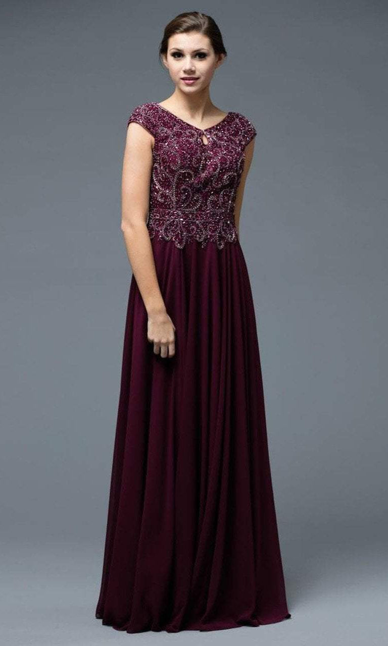 Marsoni by Colors - M173 Keyhole A-Line Chiffon Gown - view 6