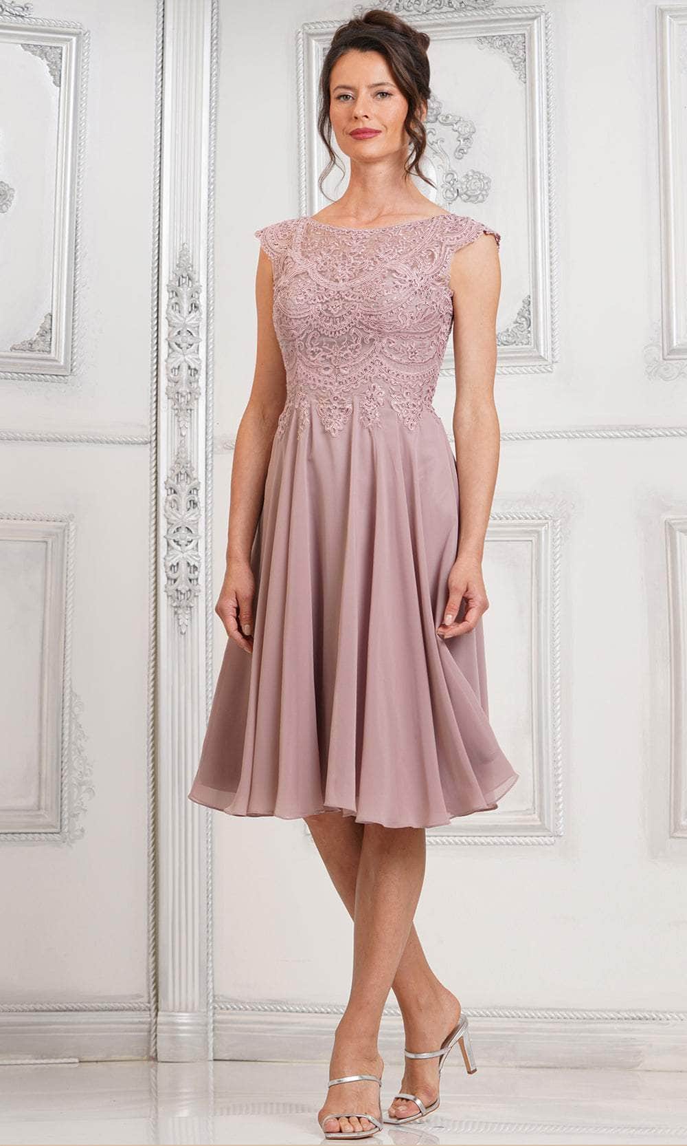 Marsoni by Colors M238S - Cap Sleeve Embroidered Dress - designer formal gown at Silhouette Dresses