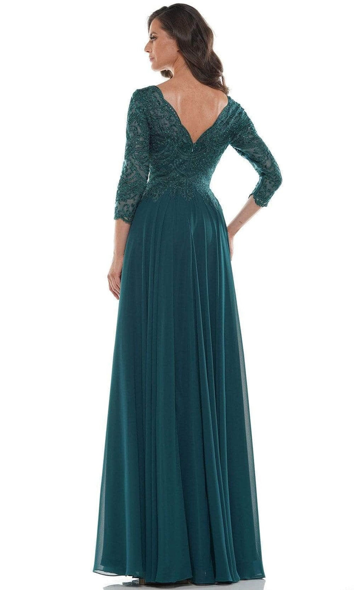 Marsoni by Colors M238SL - Bateau Embroidered Formal Gown