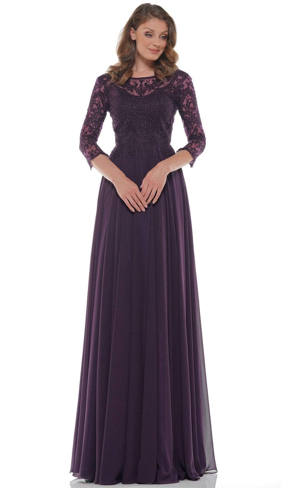 Marsoni by Colors - M238SL Embroidered Bodice Chiffon A-Line Gown - view 4