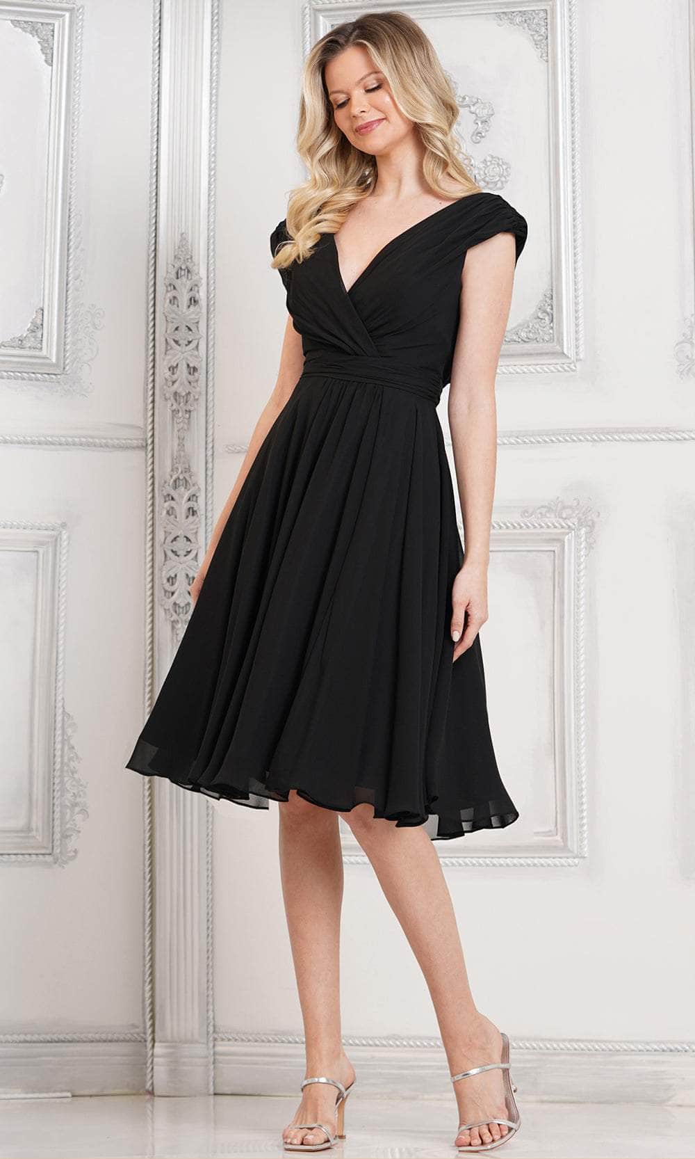 Marsoni by Colors M251S - Knee Length V-Neck Dress - designer formal gown at Silhouette Dresses