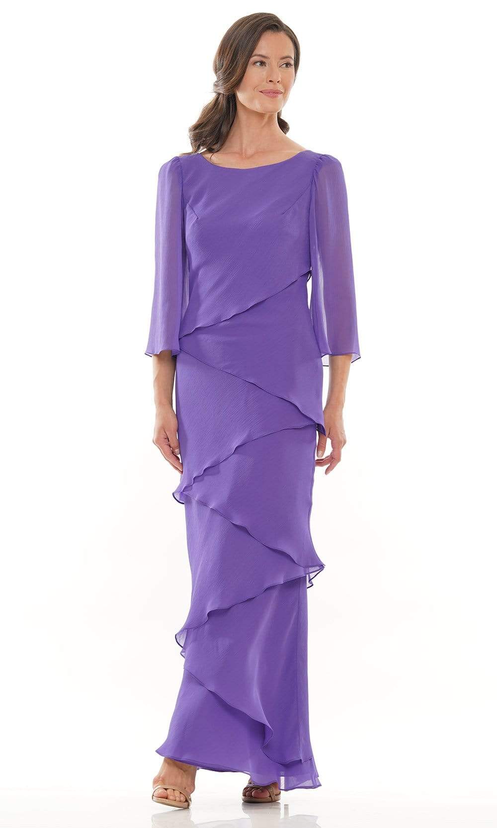 Marsoni by Colors - M302 Bateau Sheath Evening Dress - designer mother of the bride dress at Silhouette Dresses